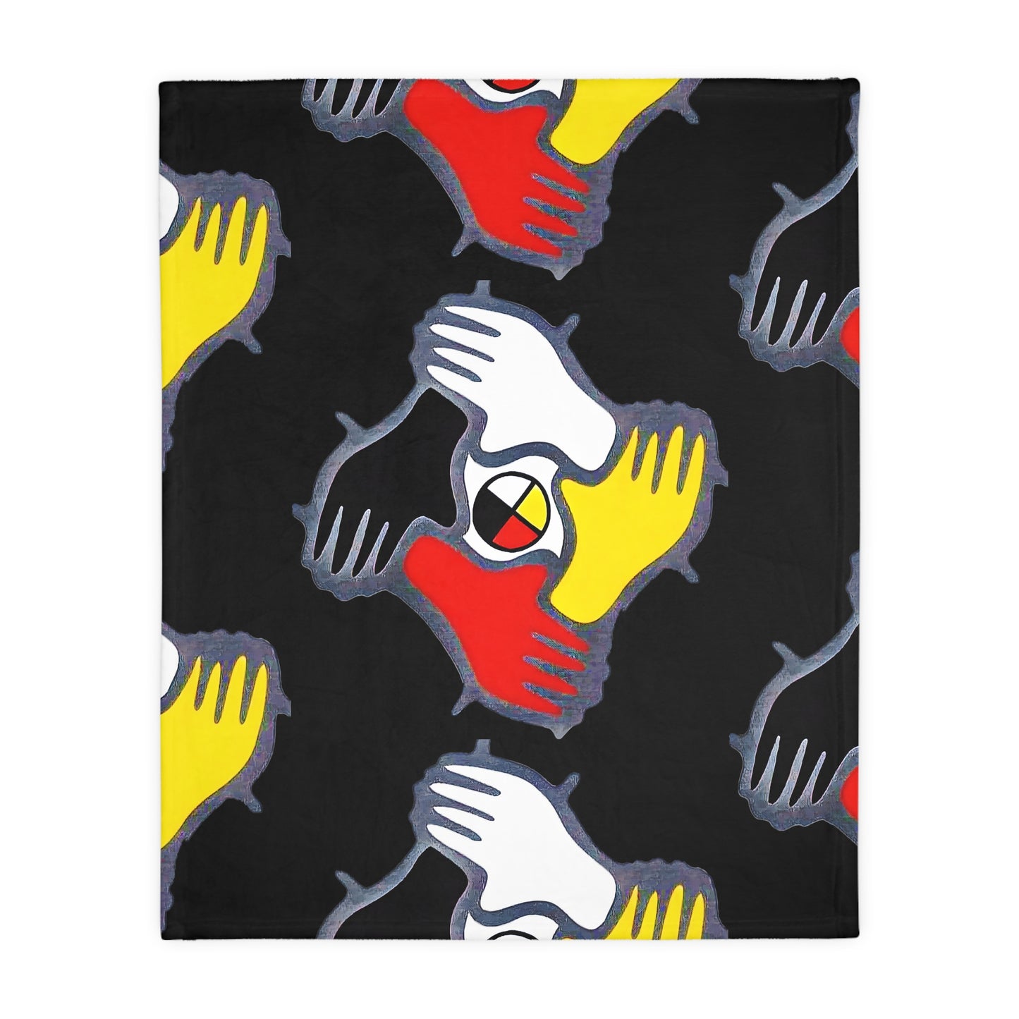 We are one/Medicine Wheel Velveteen Microfiber Blanket (Two-sided print)