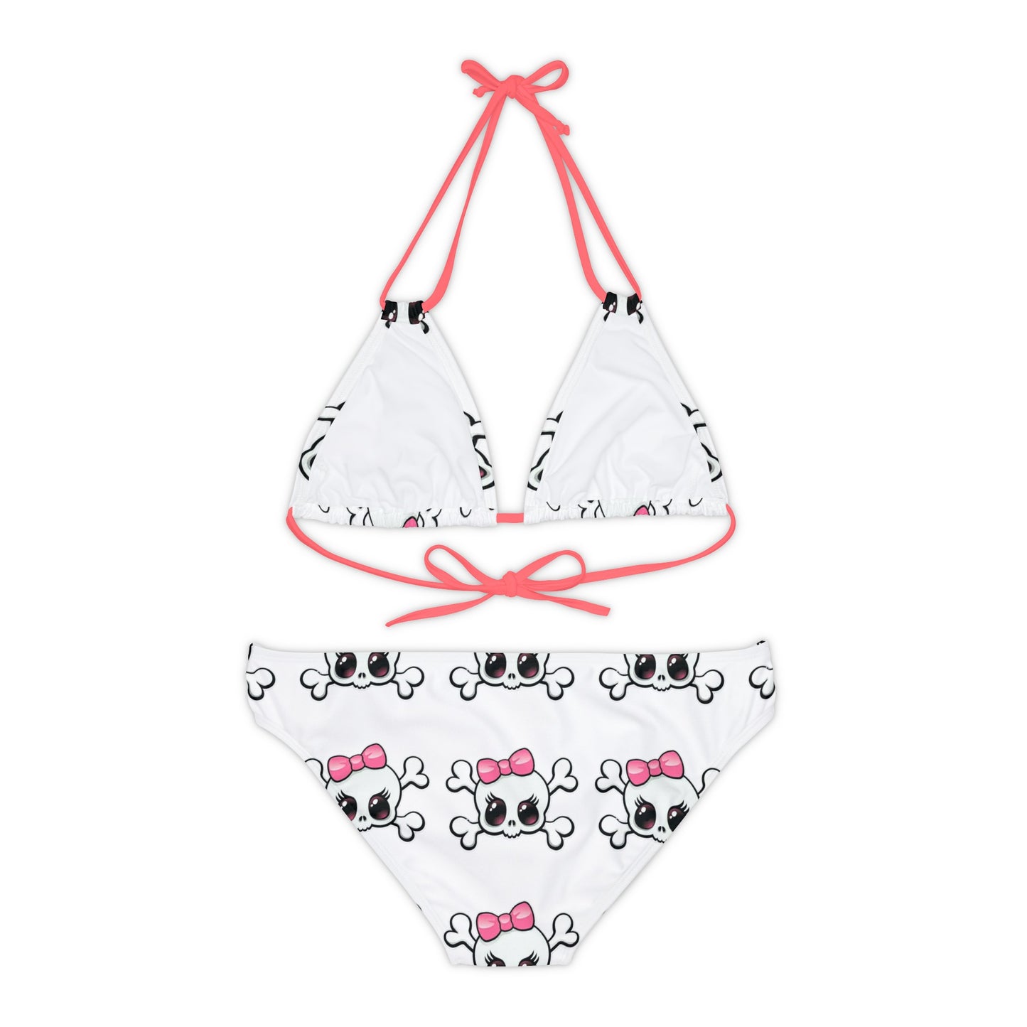 Baby girl skull and crossbones Strappy Bikini Set (AOP)