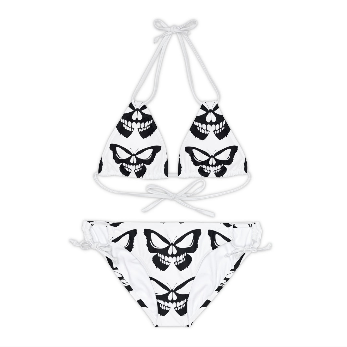 Skull butterfly Strappy Bikini Set (AOP)