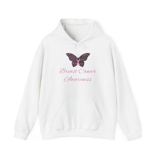 Breast Cancer Awareness Butterfly Hooded Sweatshirt