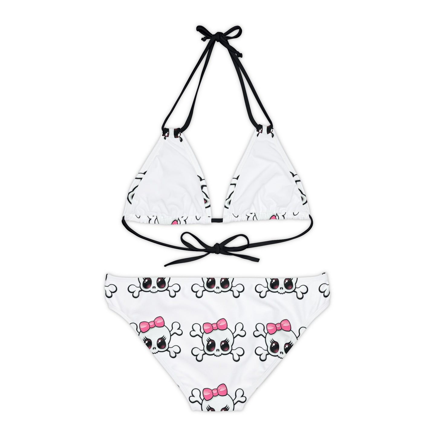 Baby girl skull and crossbones Strappy Bikini Set (AOP)