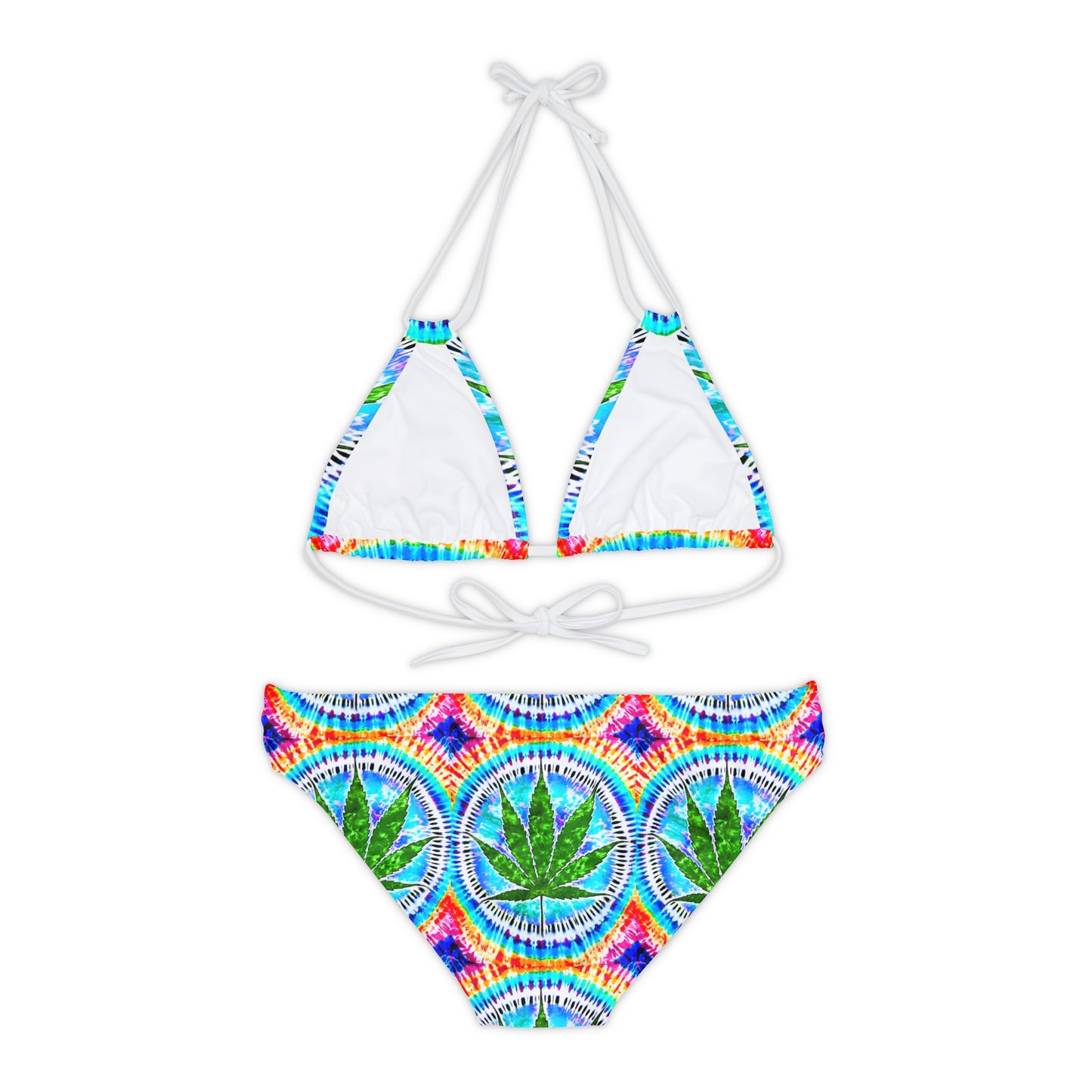 Tie dye THC Strappy Bikini Set (AOP)