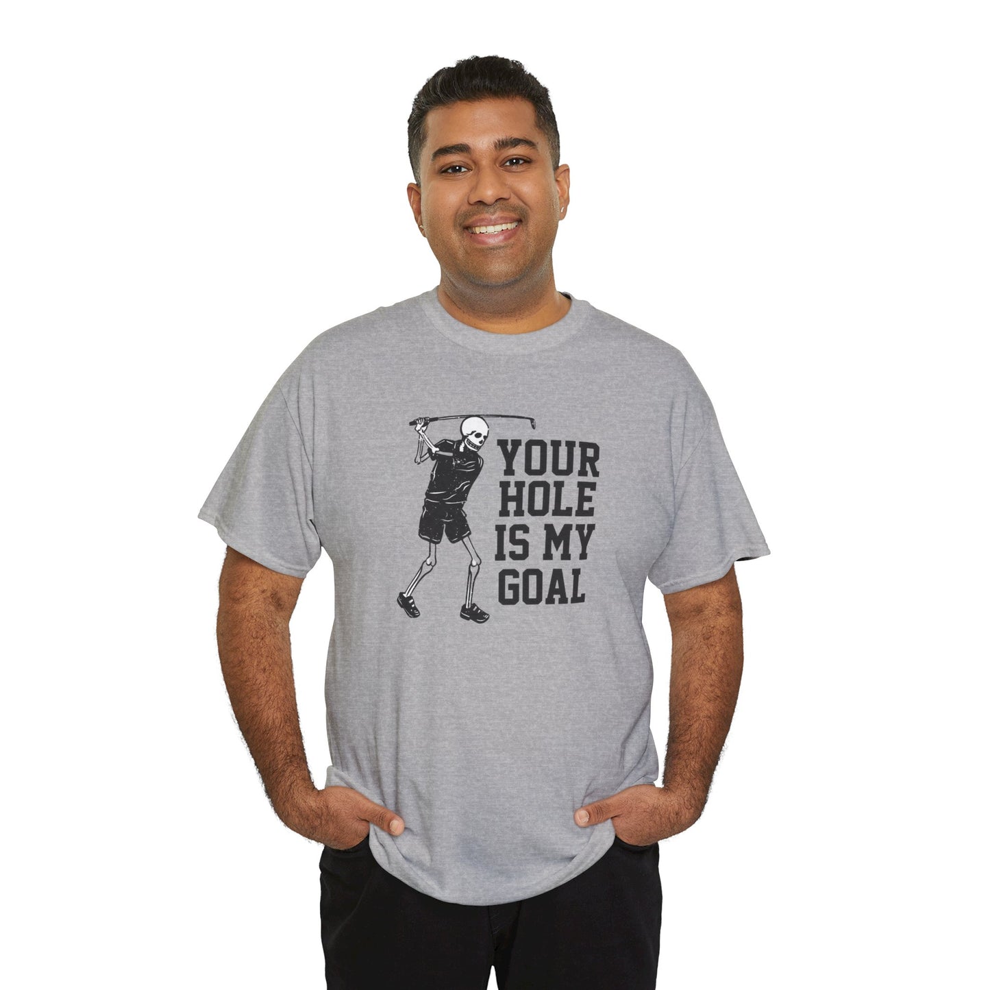 Your hole is my goal (golf) Unisex Heavy Cotton Tee