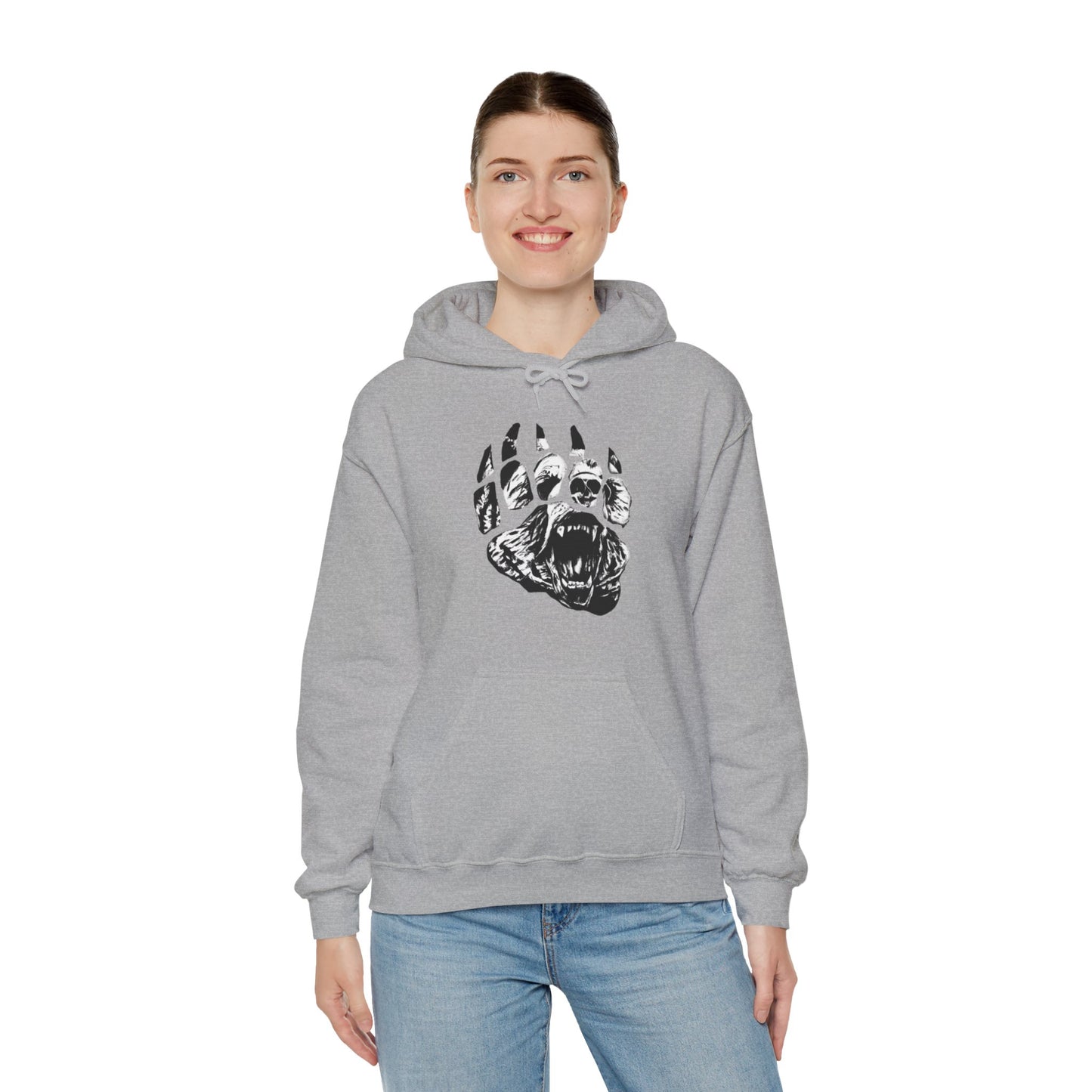 Bear face in bear paw Unisex Heavy Blend™ Hooded Sweatshirt