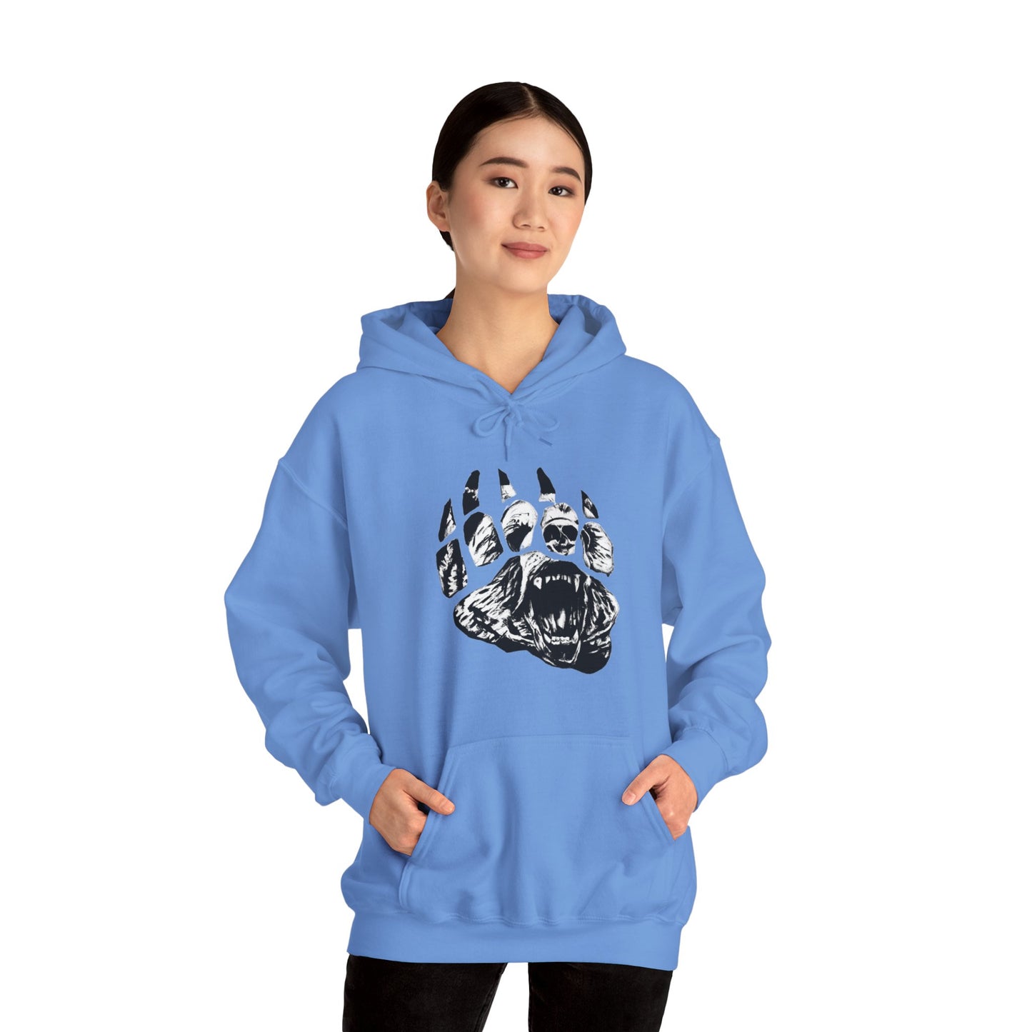 Bear face in bear paw Unisex Heavy Blend™ Hooded Sweatshirt