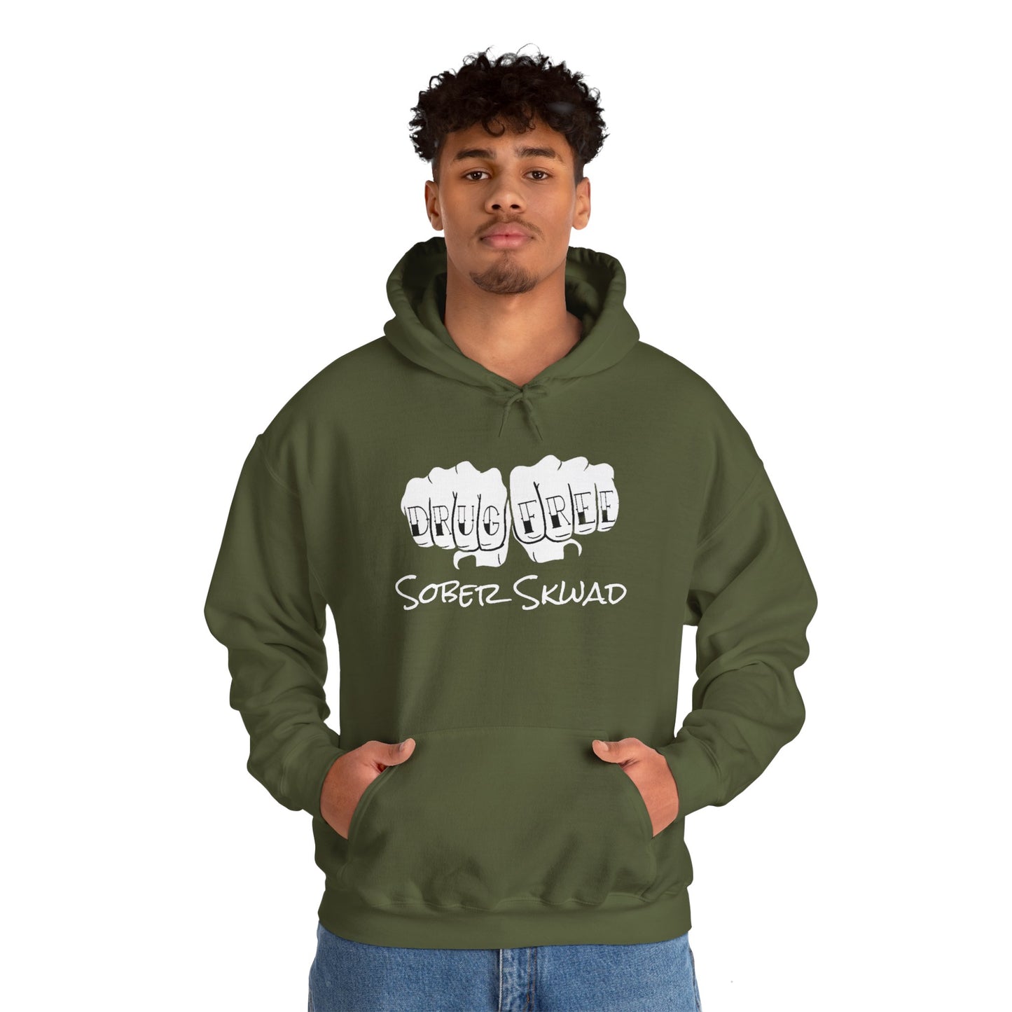 DRUG FREE Sober Skwad Hooded Sweatshirt