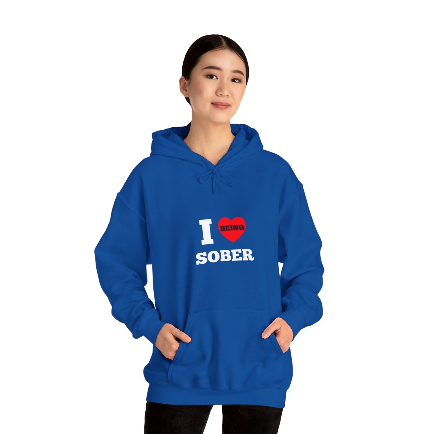I love being sober Unisex Heavy Blend™ Hooded Sweatshirt