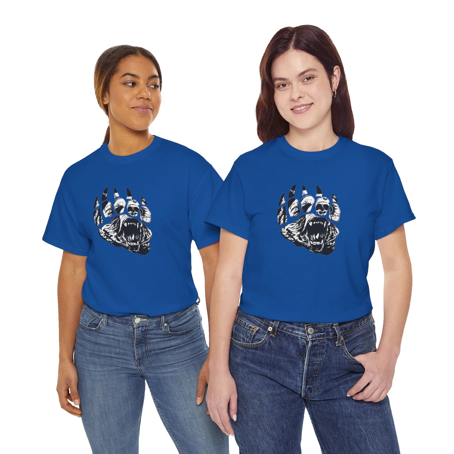 Bear face in bear paw Unisex Heavy Cotton Tee