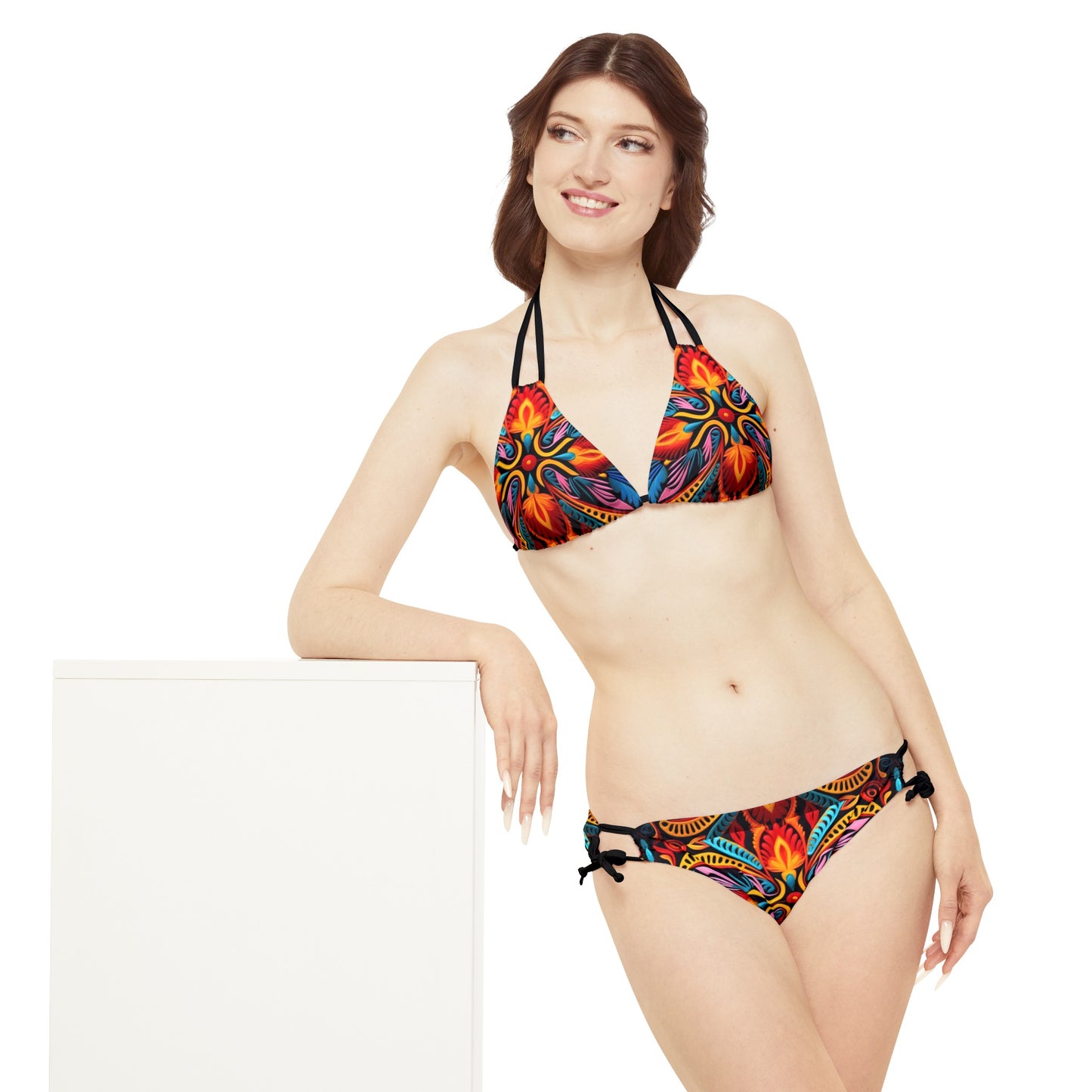 Floral Strappy Bikini Set (AOP)