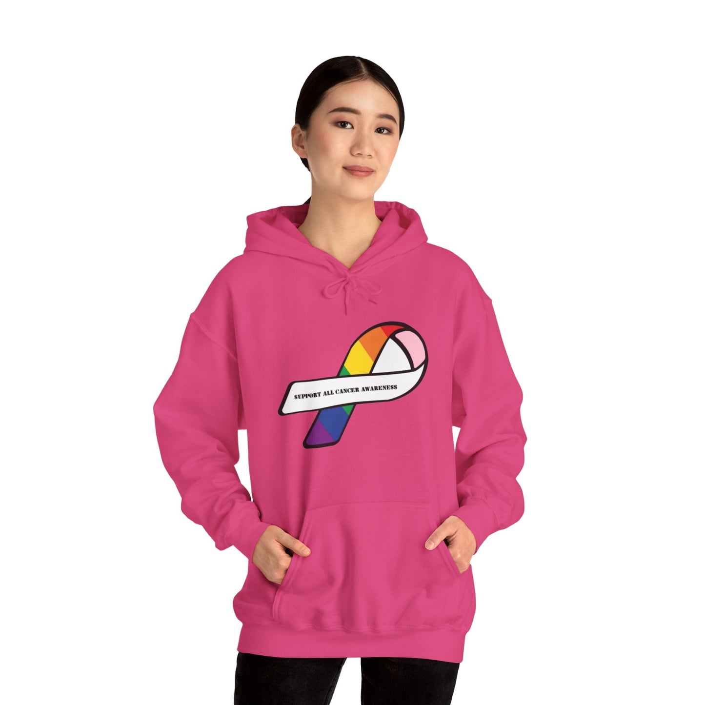 Support all cancer awareness Unisex Heavy Blend™ Hooded Sweatshirt