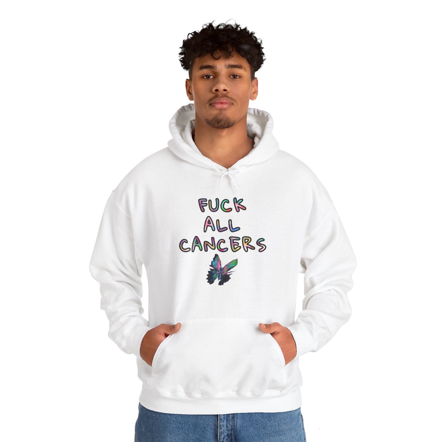 Fuck ALL cancers Unisex Heavy Blend™ Hooded Sweatshirt