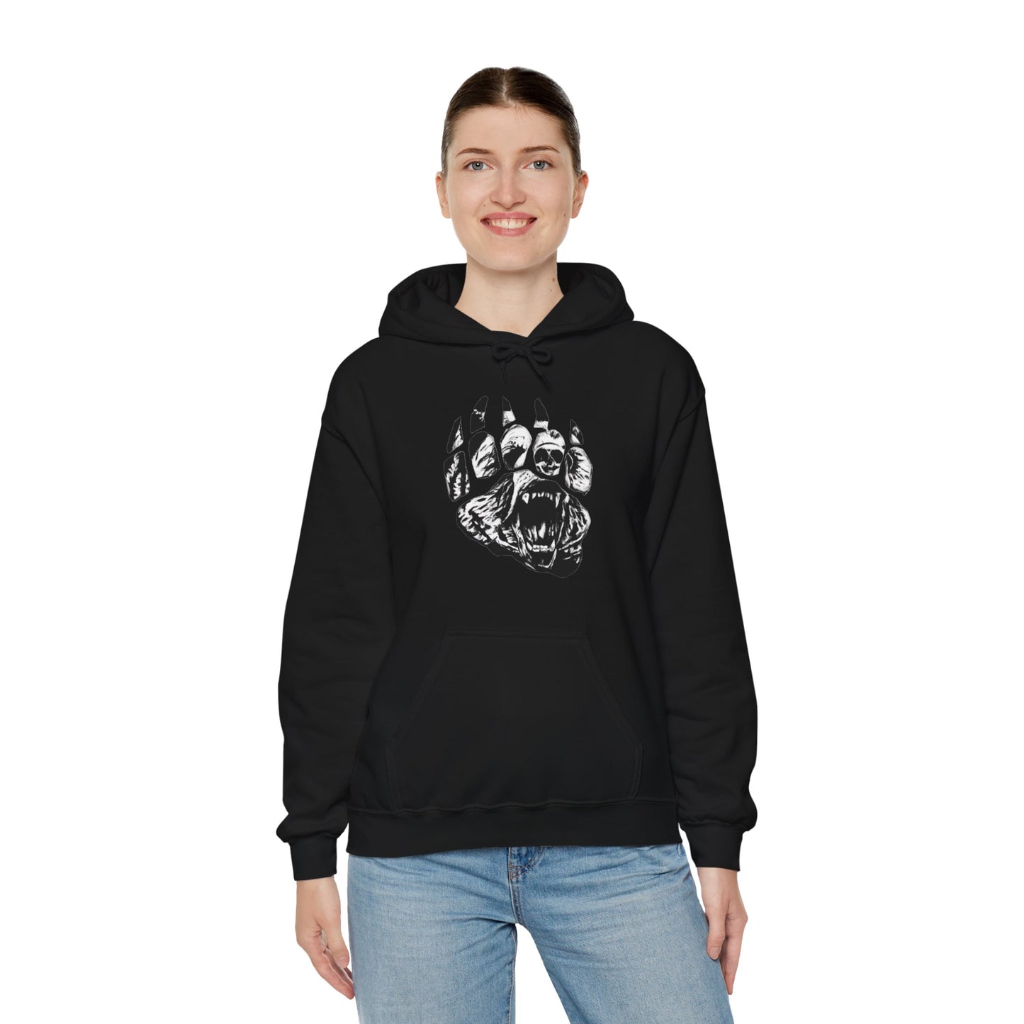 Bear face in bear paw Unisex Heavy Blend™ Hooded Sweatshirt