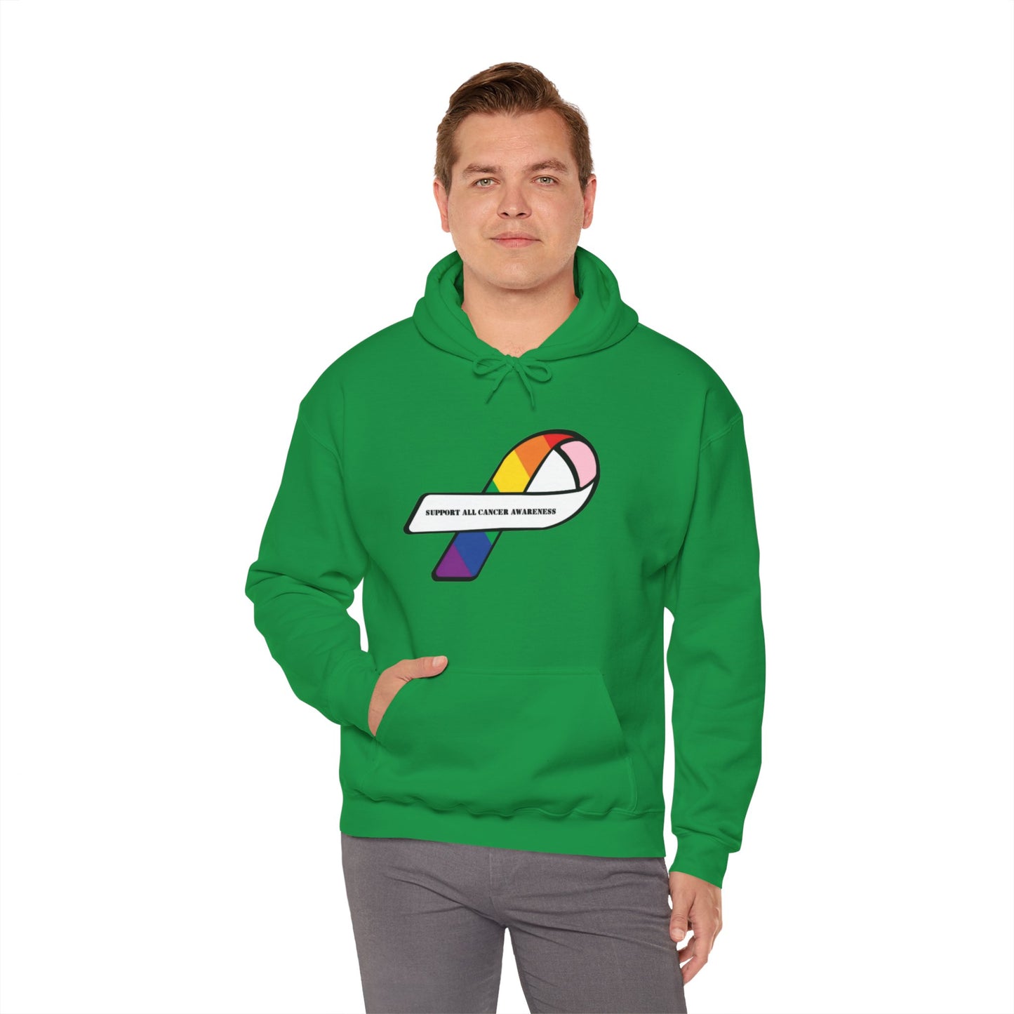 Support all cancer awareness Unisex Heavy Blend™ Hooded Sweatshirt