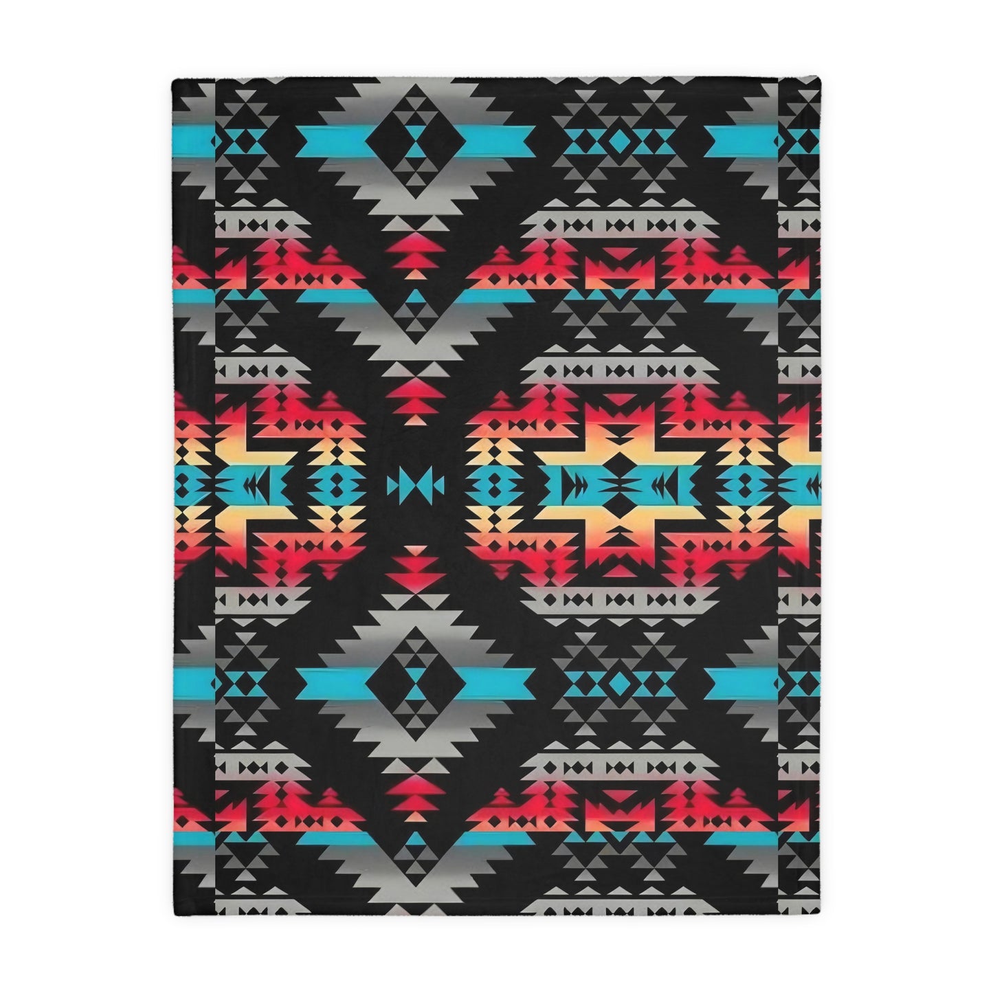 Native Print Velveteen Microfiber Blanket (Two-sided print)