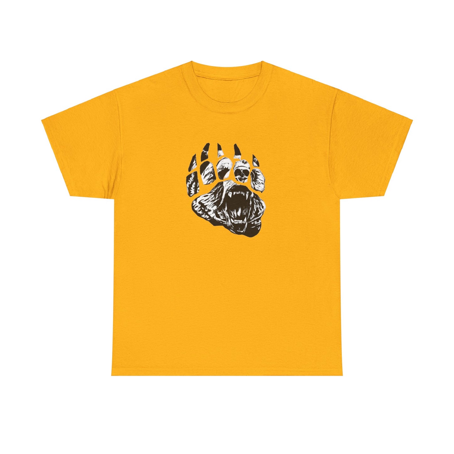 Bear face in bear paw Unisex Heavy Cotton Tee