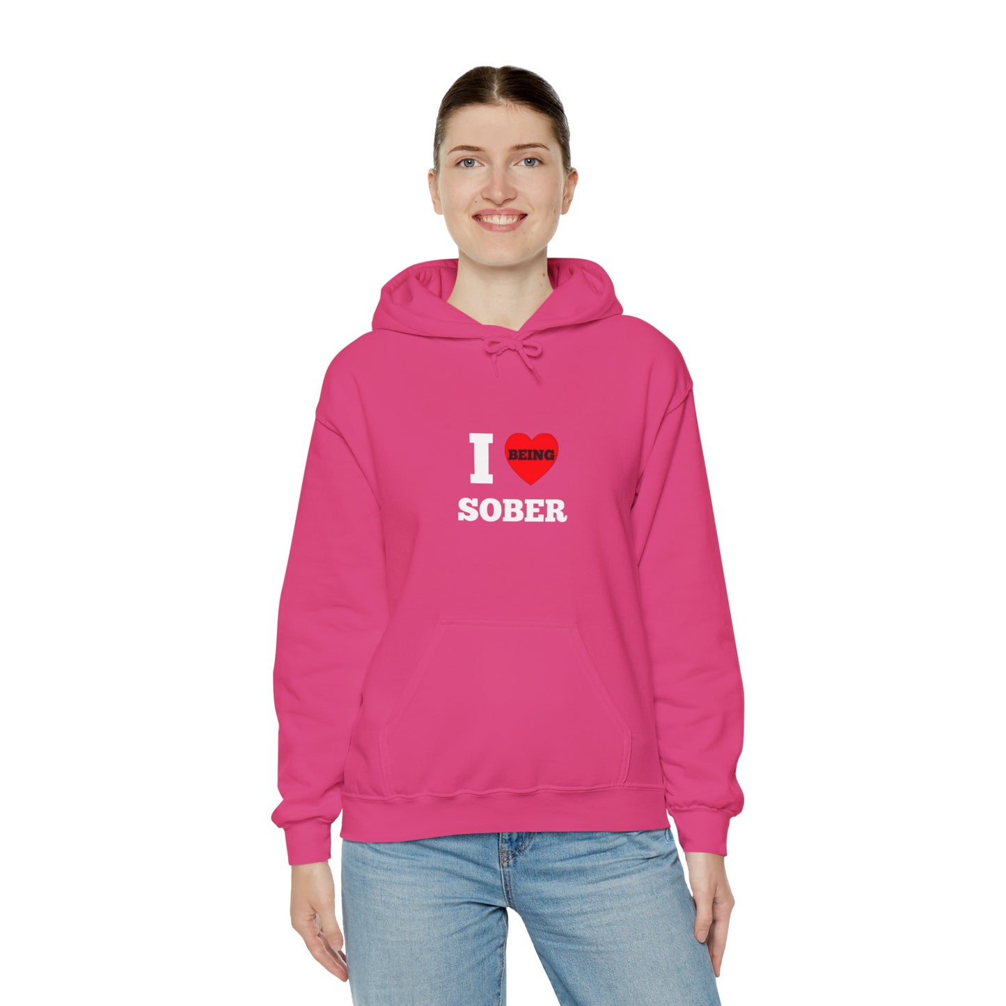 I love being sober Unisex Heavy Blend™ Hooded Sweatshirt