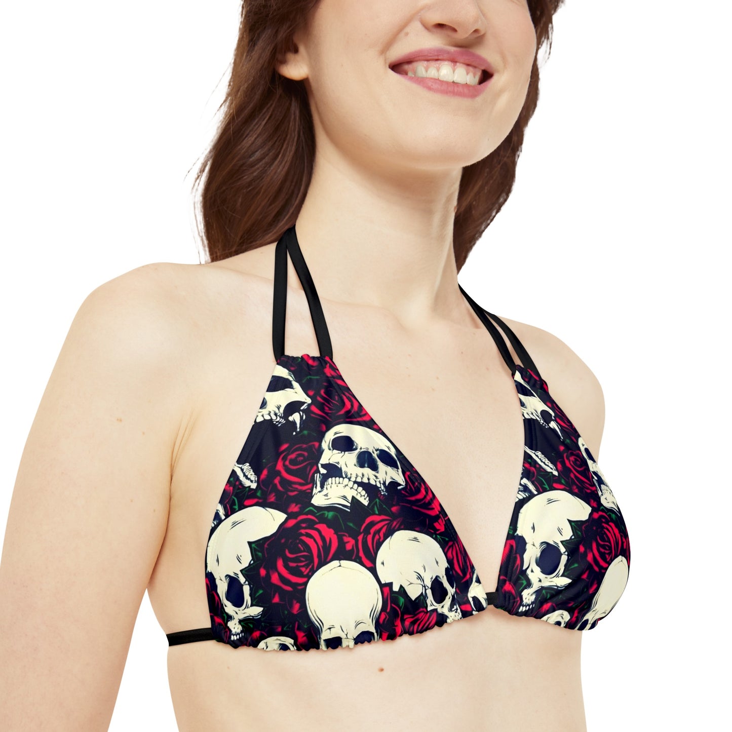 Skulls and roses Strappy Bikini Set (AOP)