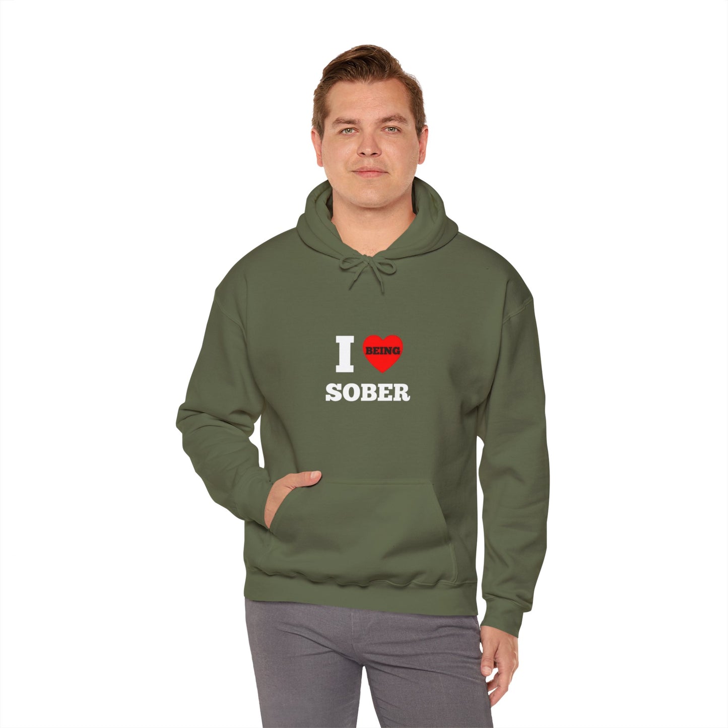 I love being sober Unisex Heavy Blend™ Hooded Sweatshirt