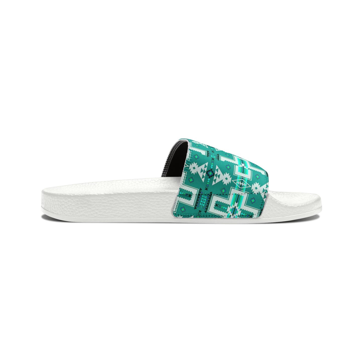 Turquoise native print Women's PU Slide Sandals