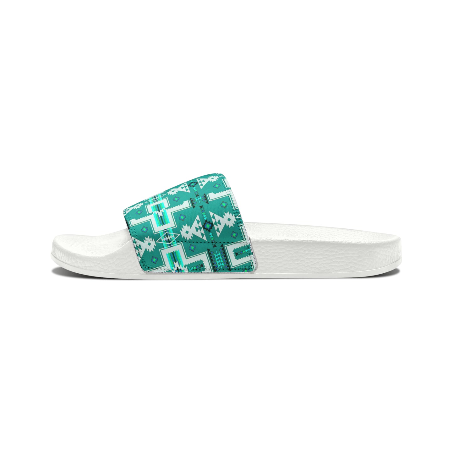 Turquoise native print Women's PU Slide Sandals