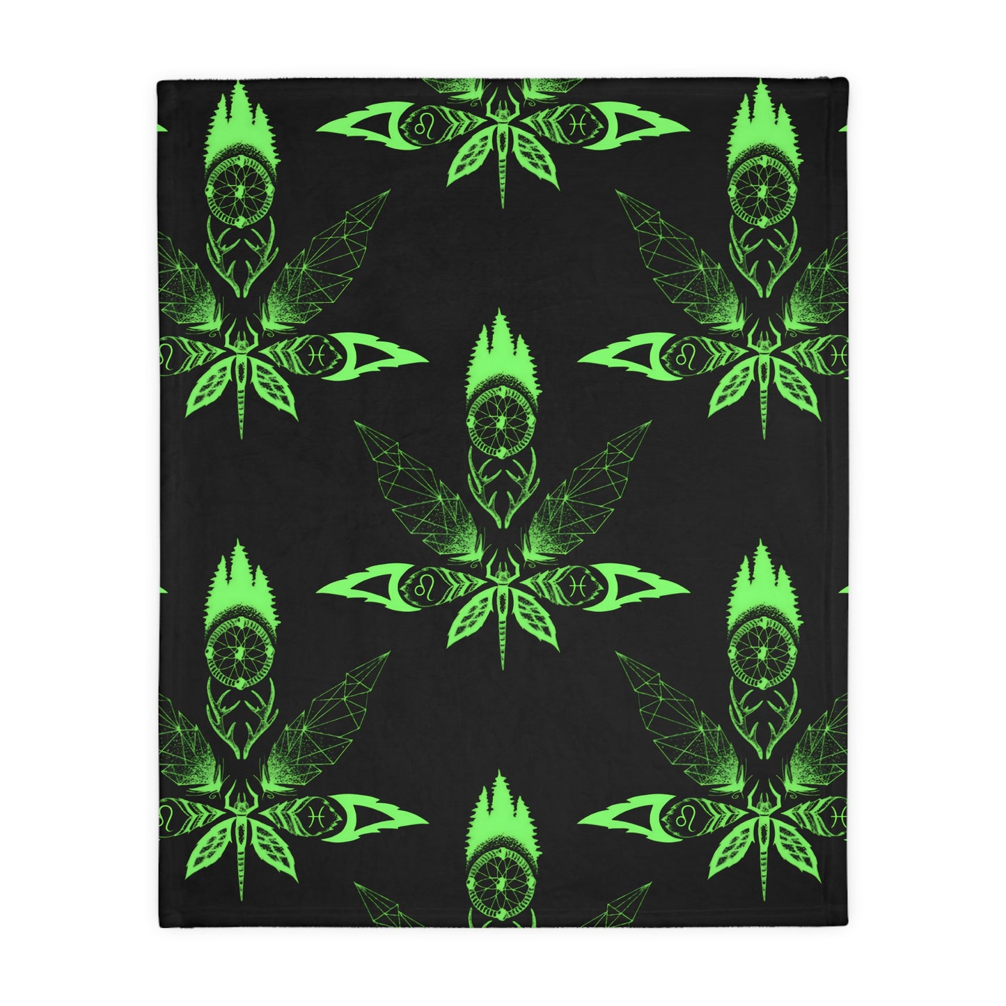 Healing Marijuana Velveteen Microfiber Blanket (Two-sided print)