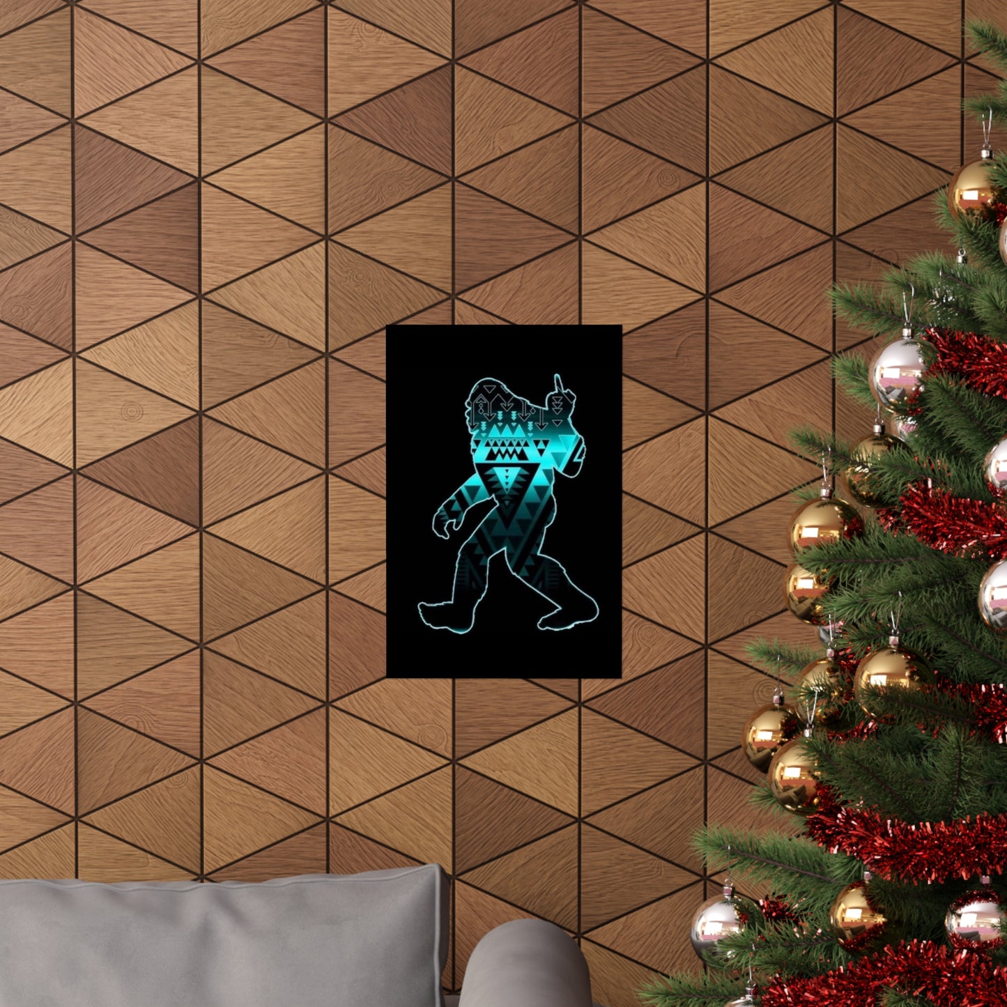 Sasquatch flipping the bird Matte Vertical Posters