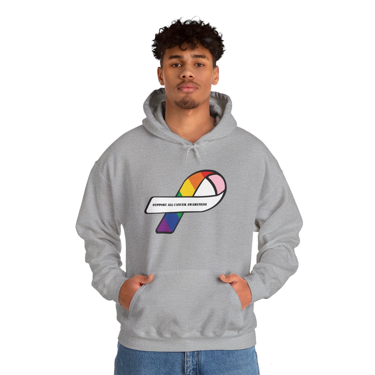 Support all cancer awareness Unisex Heavy Blend™ Hooded Sweatshirt