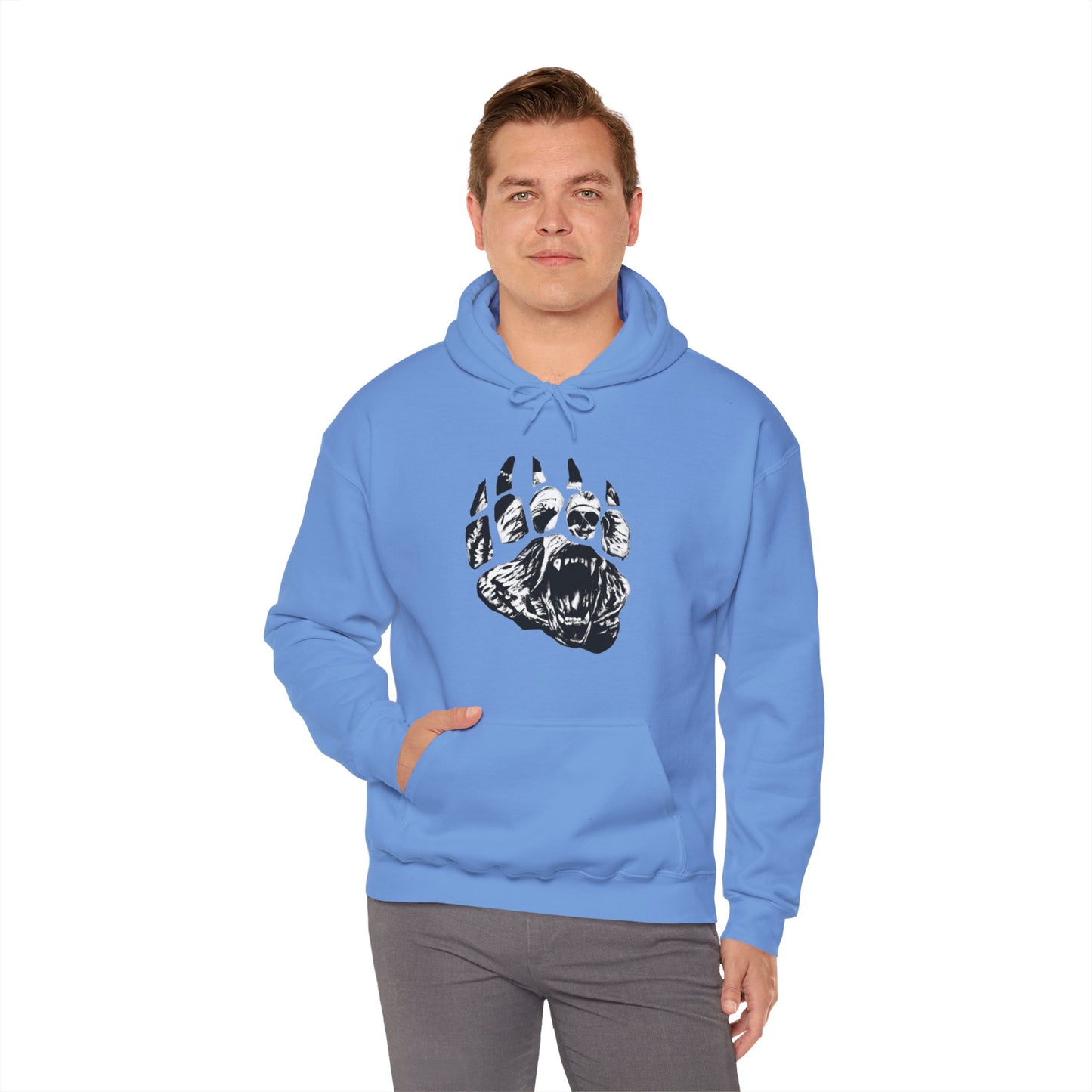 Bear face in bear paw Unisex Heavy Blend™ Hooded Sweatshirt