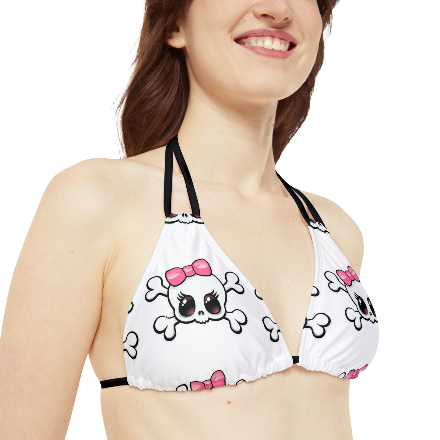 Baby girl skull and crossbones Strappy Bikini Set (AOP)