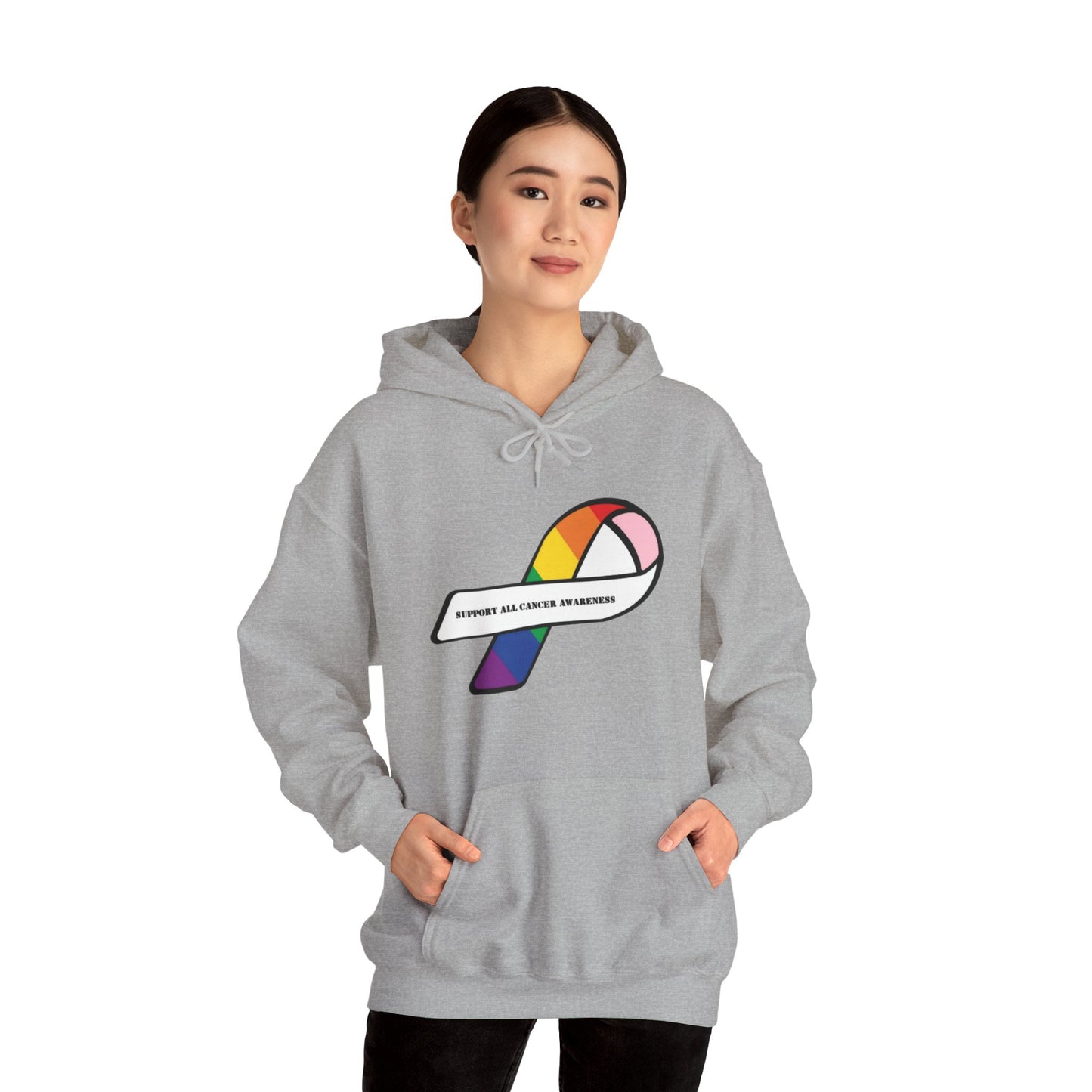 Support all cancer awareness Unisex Heavy Blend™ Hooded Sweatshirt