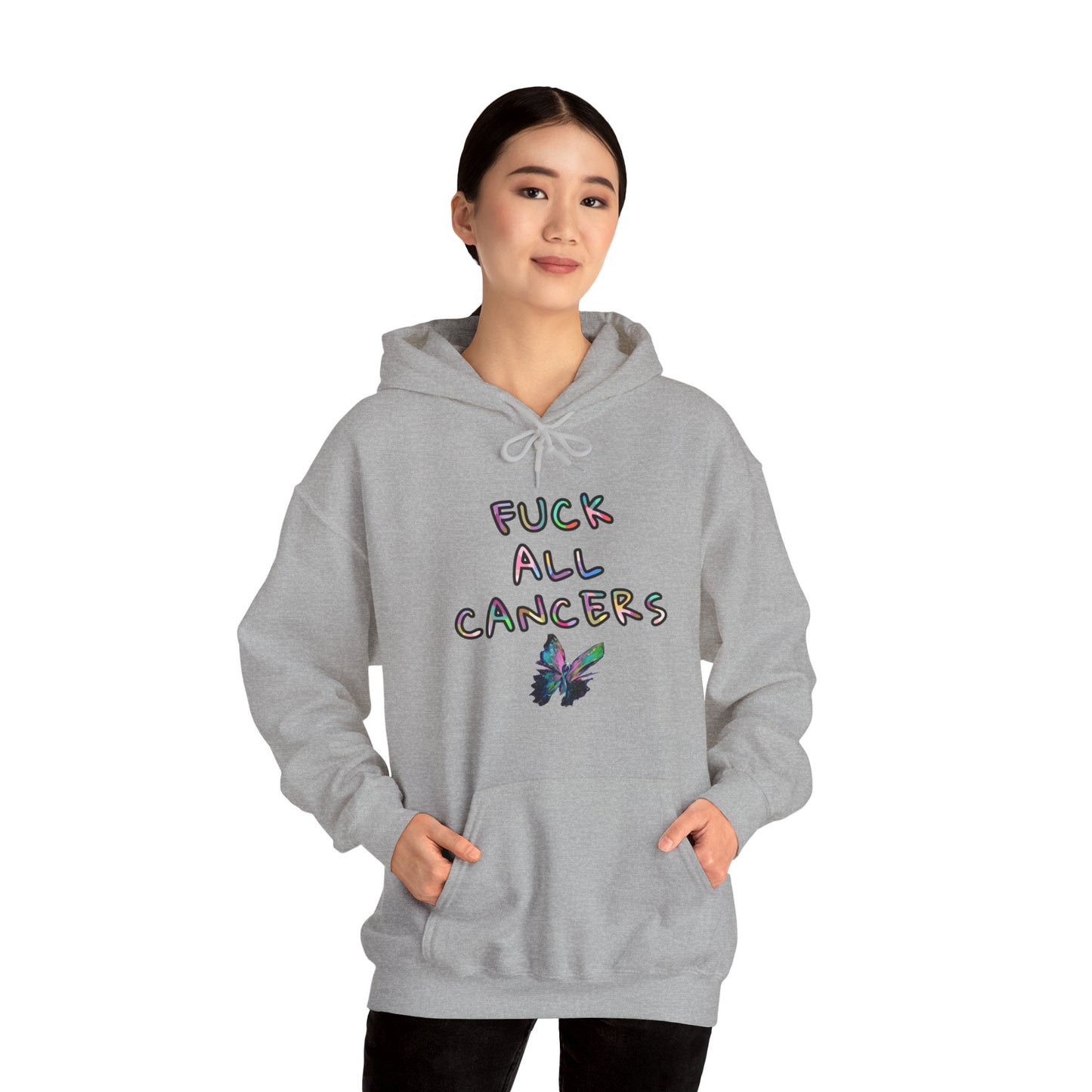 Fuck ALL cancers Unisex Heavy Blend™ Hooded Sweatshirt