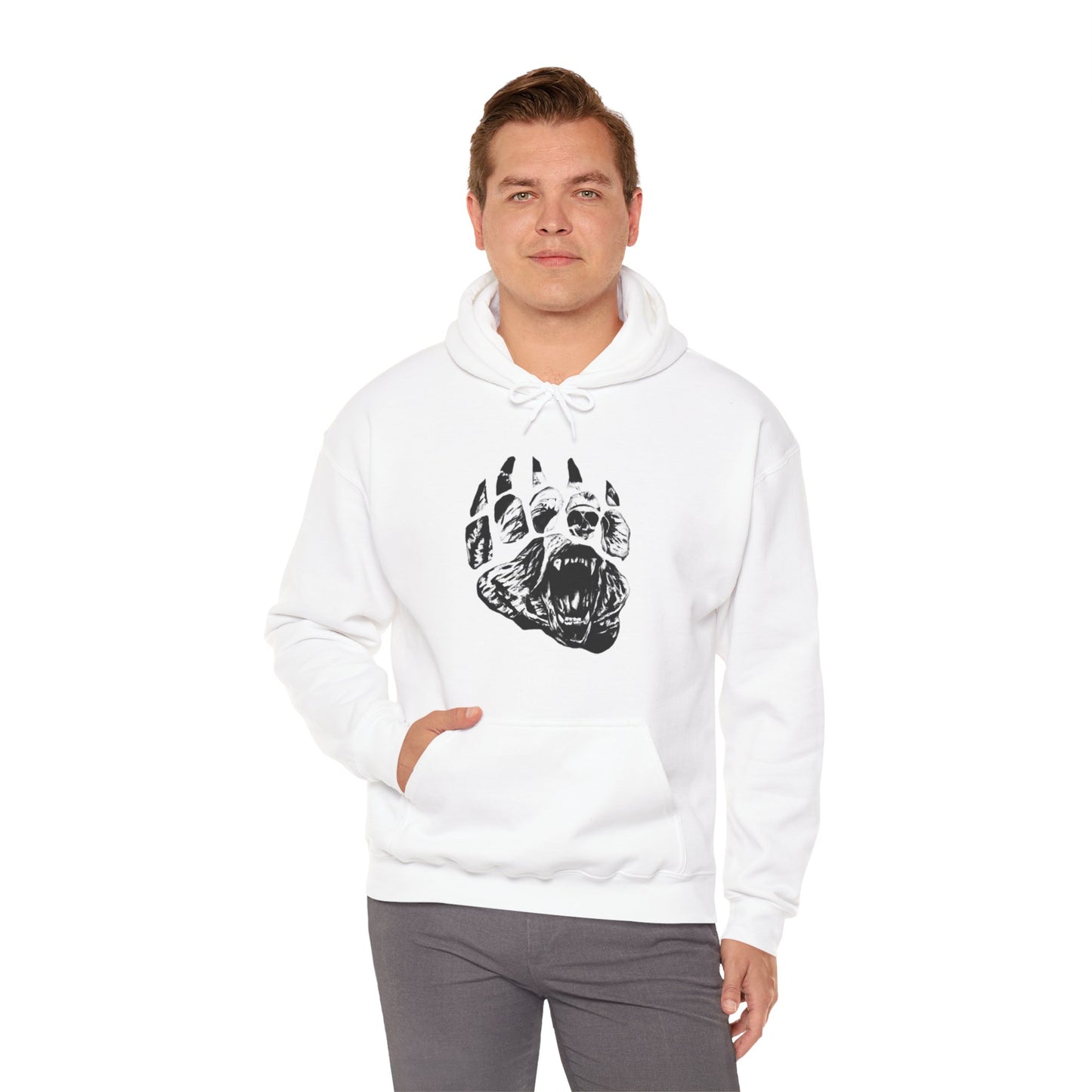 Bear face in bear paw Unisex Heavy Blend™ Hooded Sweatshirt