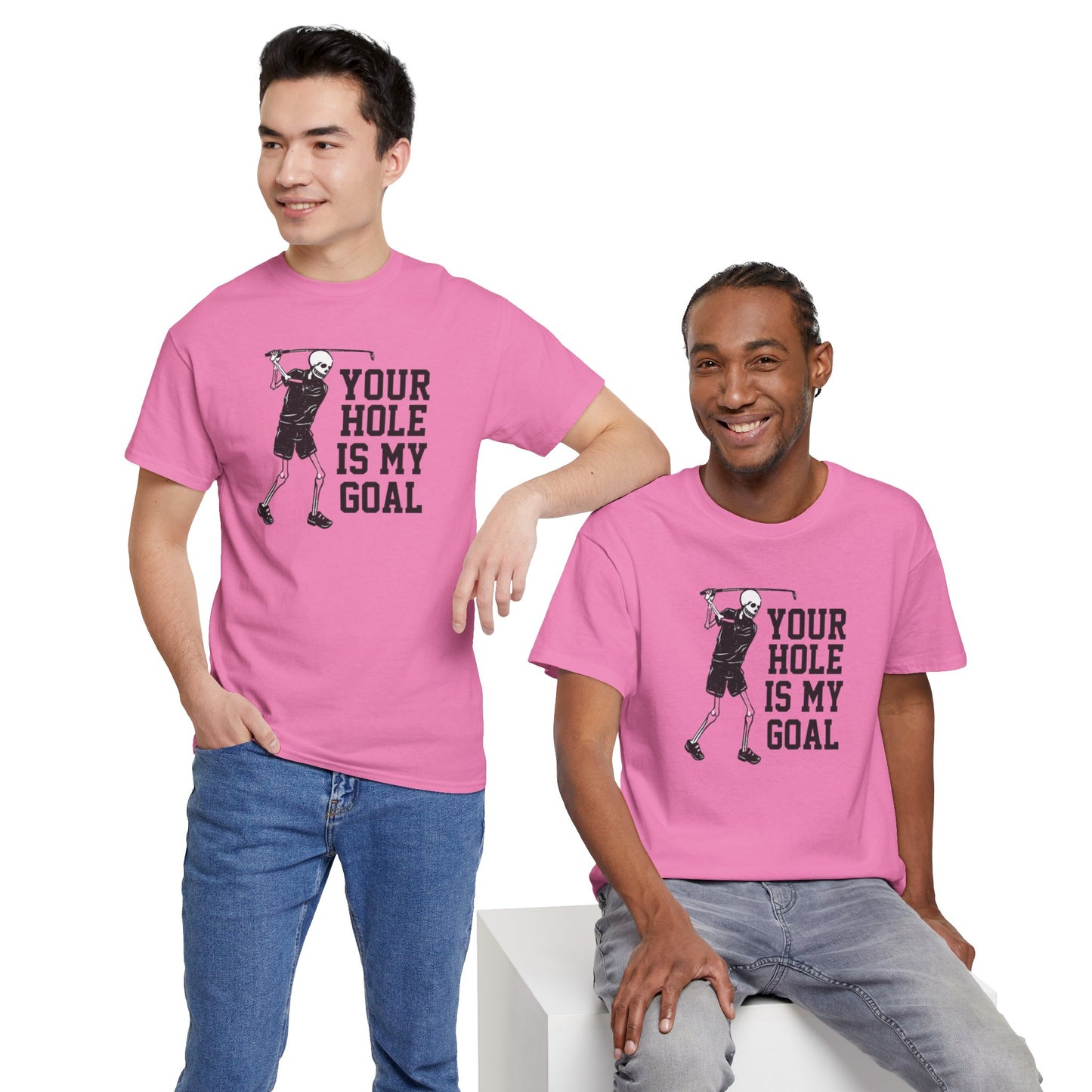 Your hole is my goal (golf) Unisex Heavy Cotton Tee