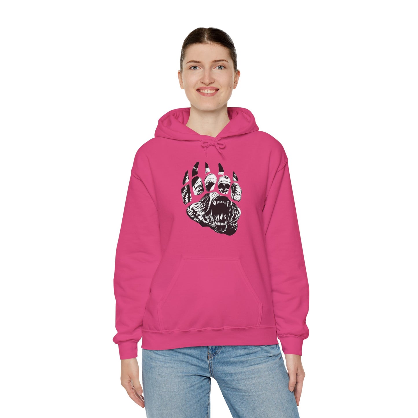 Bear face in bear paw Unisex Heavy Blend™ Hooded Sweatshirt