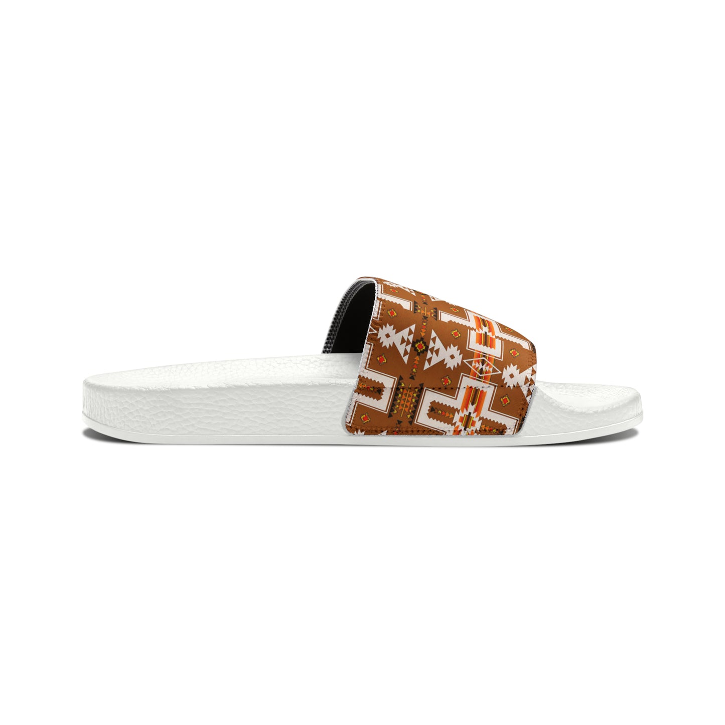 Brown native print Women's PU Slide Sandals