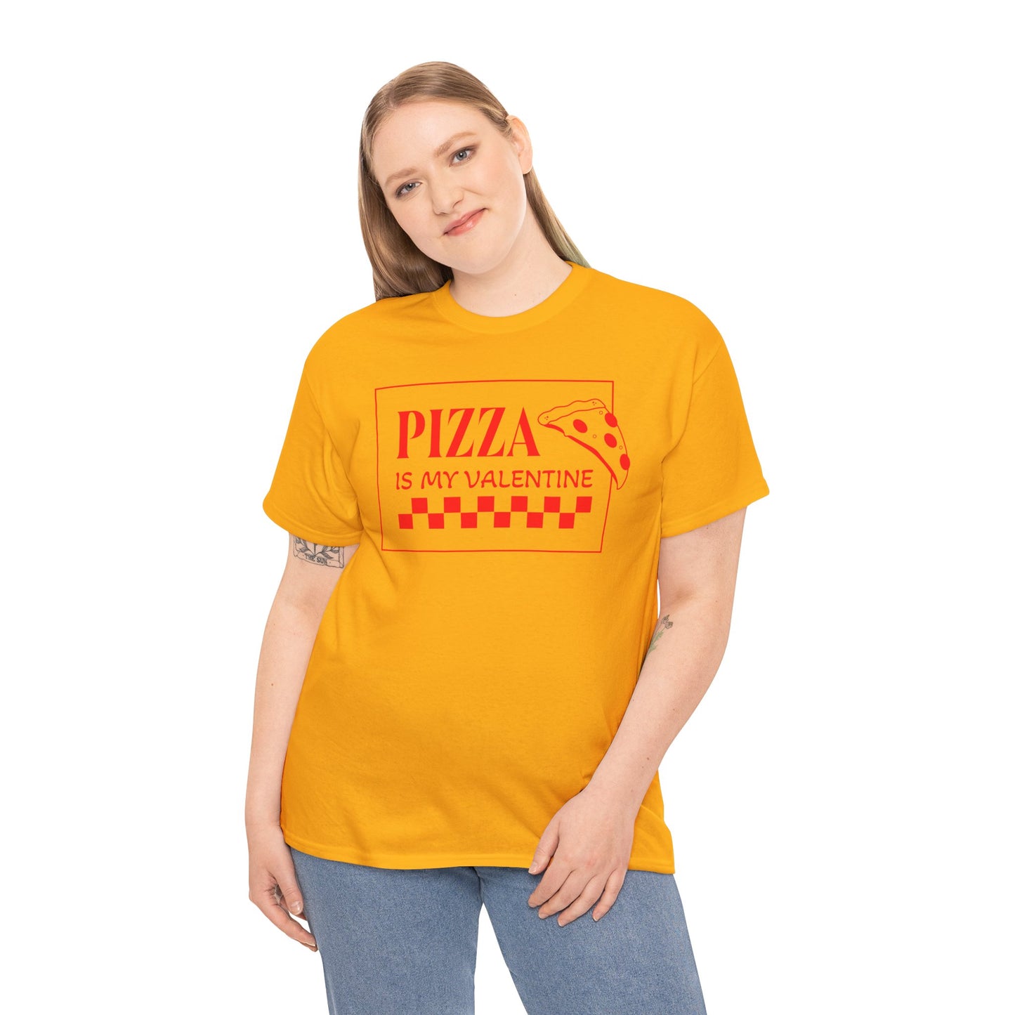 Pizza is my Valentine Unisex Heavy Cotton Tee