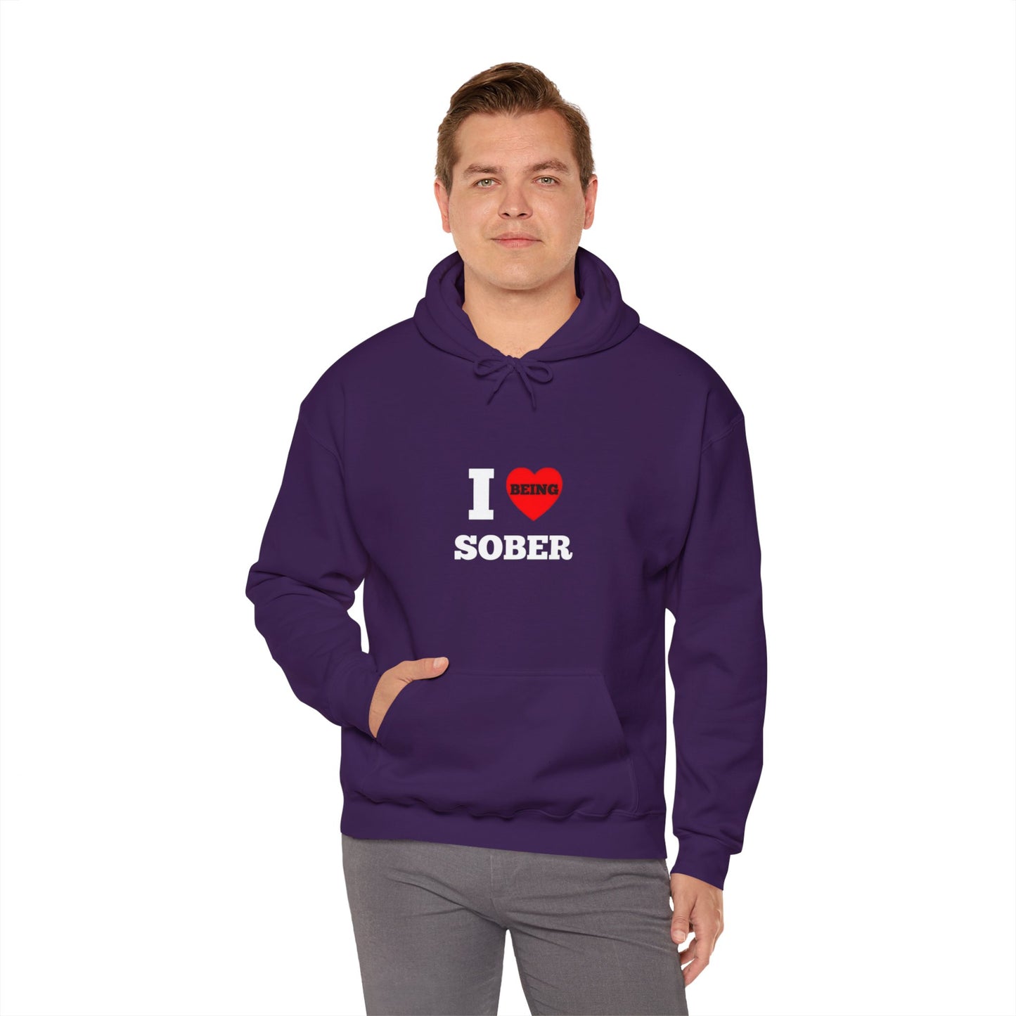 I love being sober Unisex Heavy Blend™ Hooded Sweatshirt