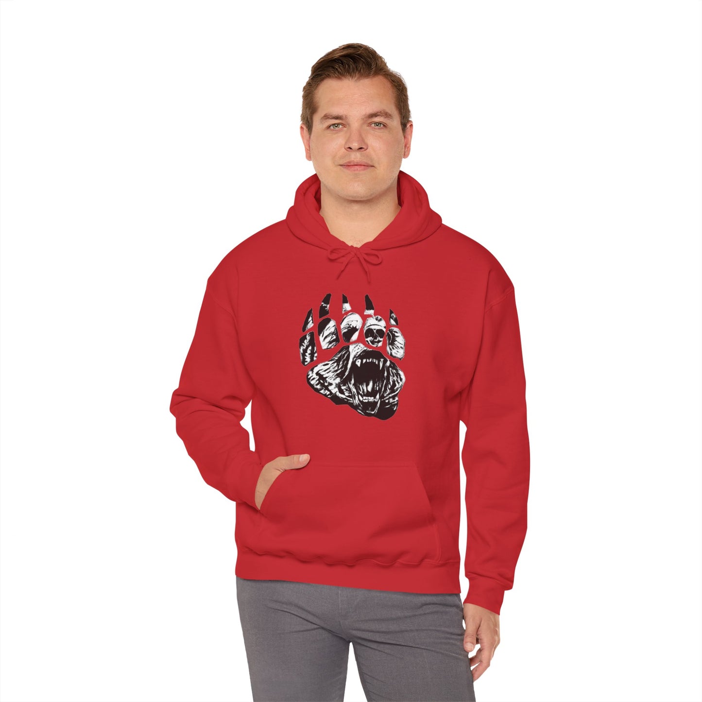 Bear face in bear paw Unisex Heavy Blend™ Hooded Sweatshirt