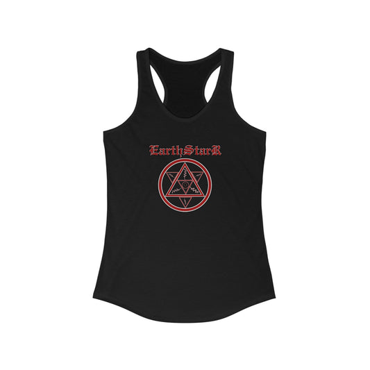 Women's Racerback Tank Top with Earth Star Symbol, Perfect for Yoga, Fitness, Casual Wear, Gift for Her, Summer Essential