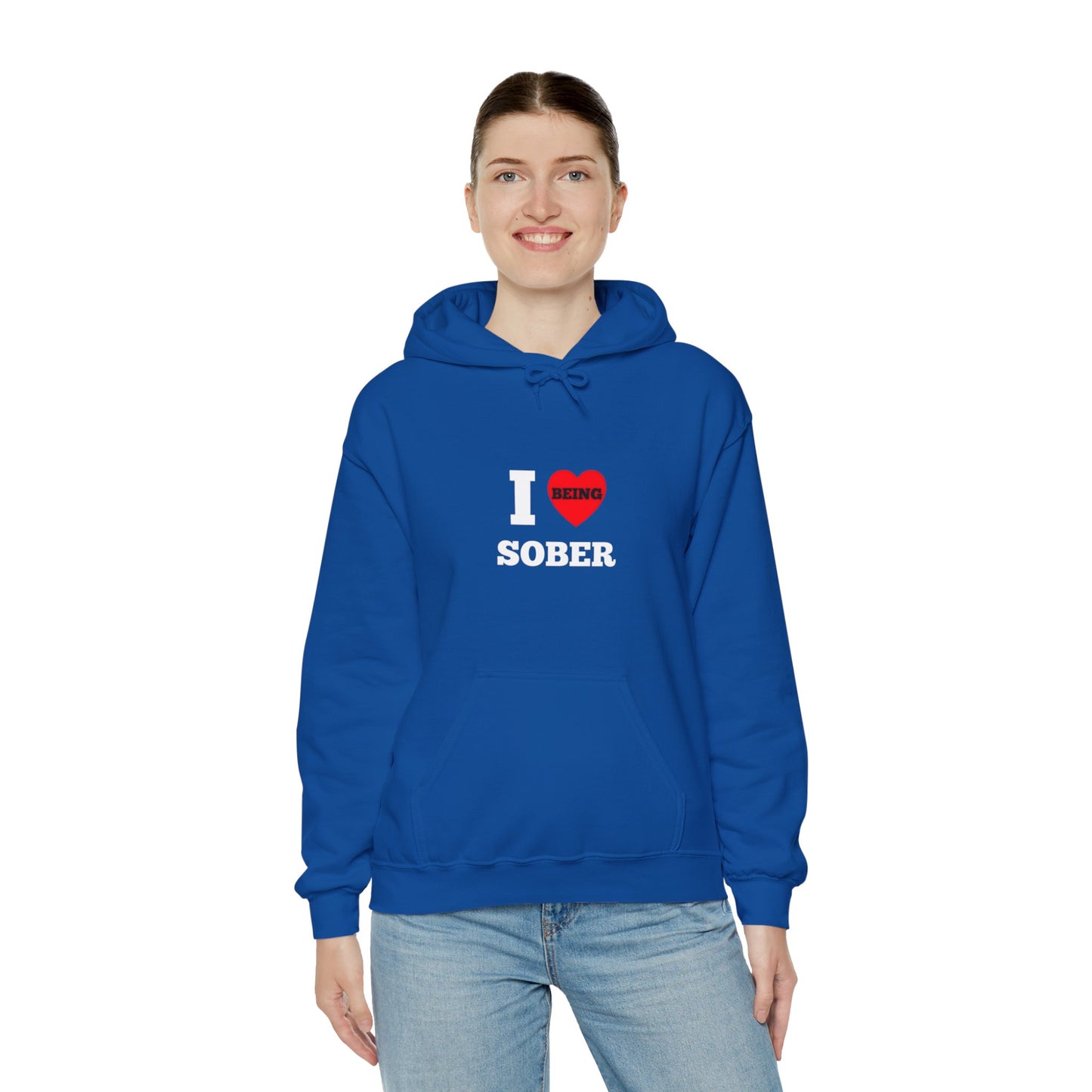 I love being sober Unisex Heavy Blend™ Hooded Sweatshirt