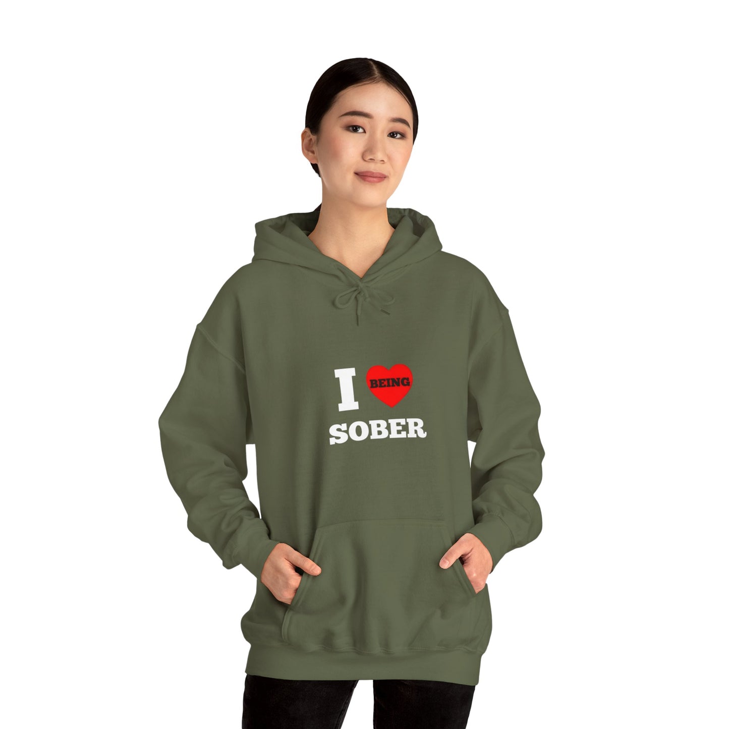 I love being sober Unisex Heavy Blend™ Hooded Sweatshirt