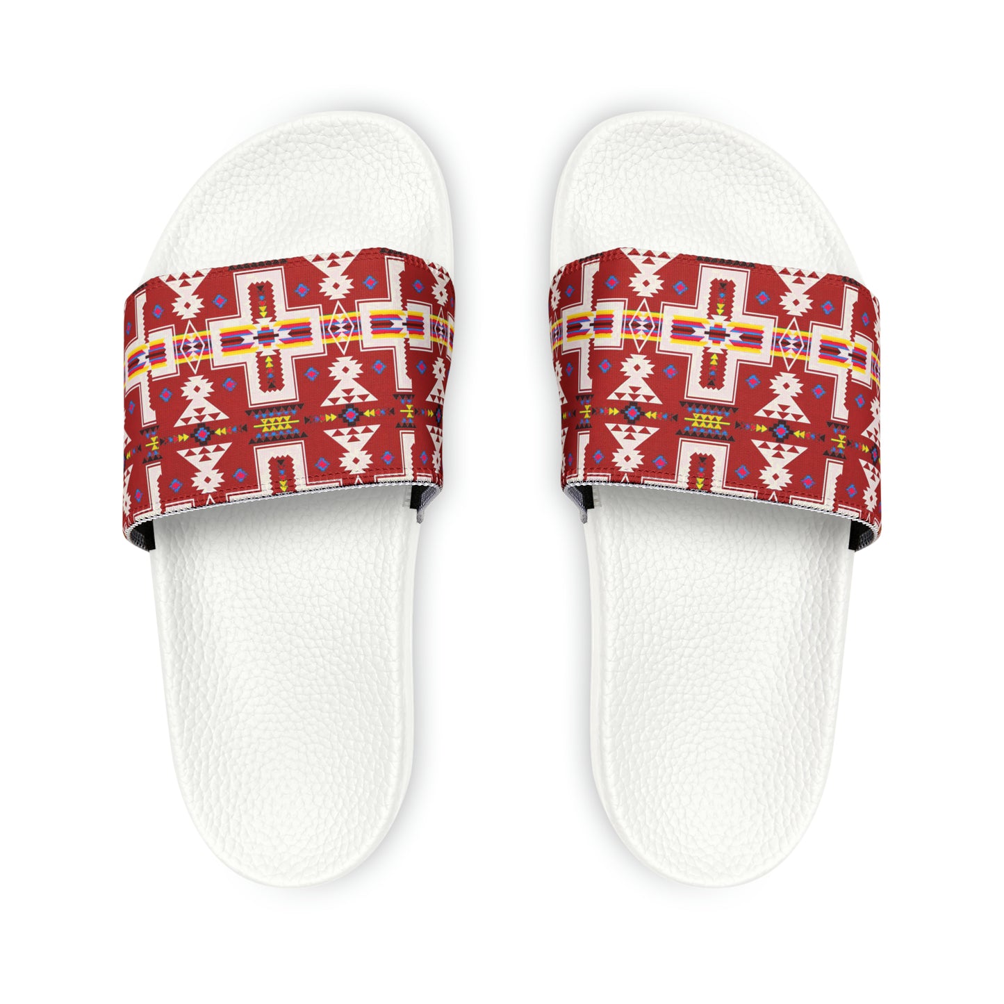 Red native print Women's PU Slide Sandals