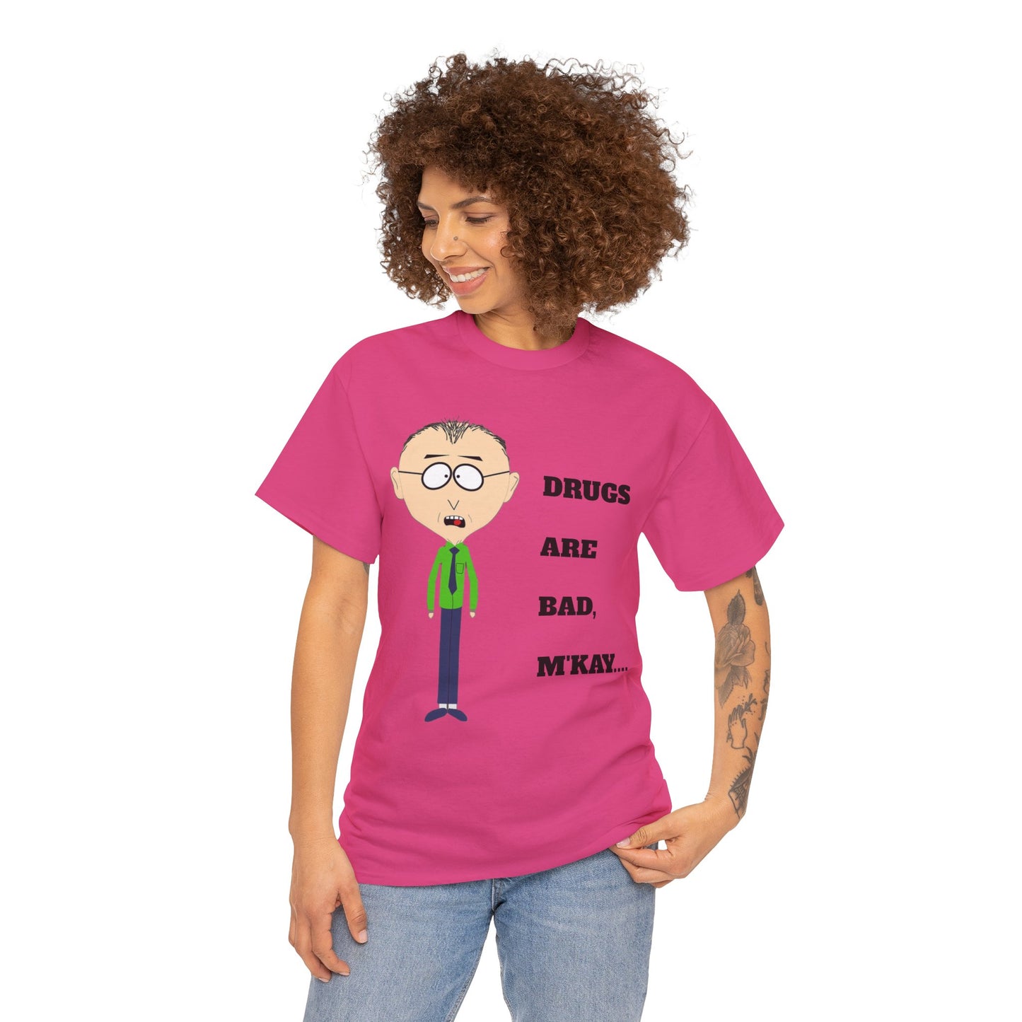 Drugs are bad, m'kay Unisex Heavy Cotton Tee