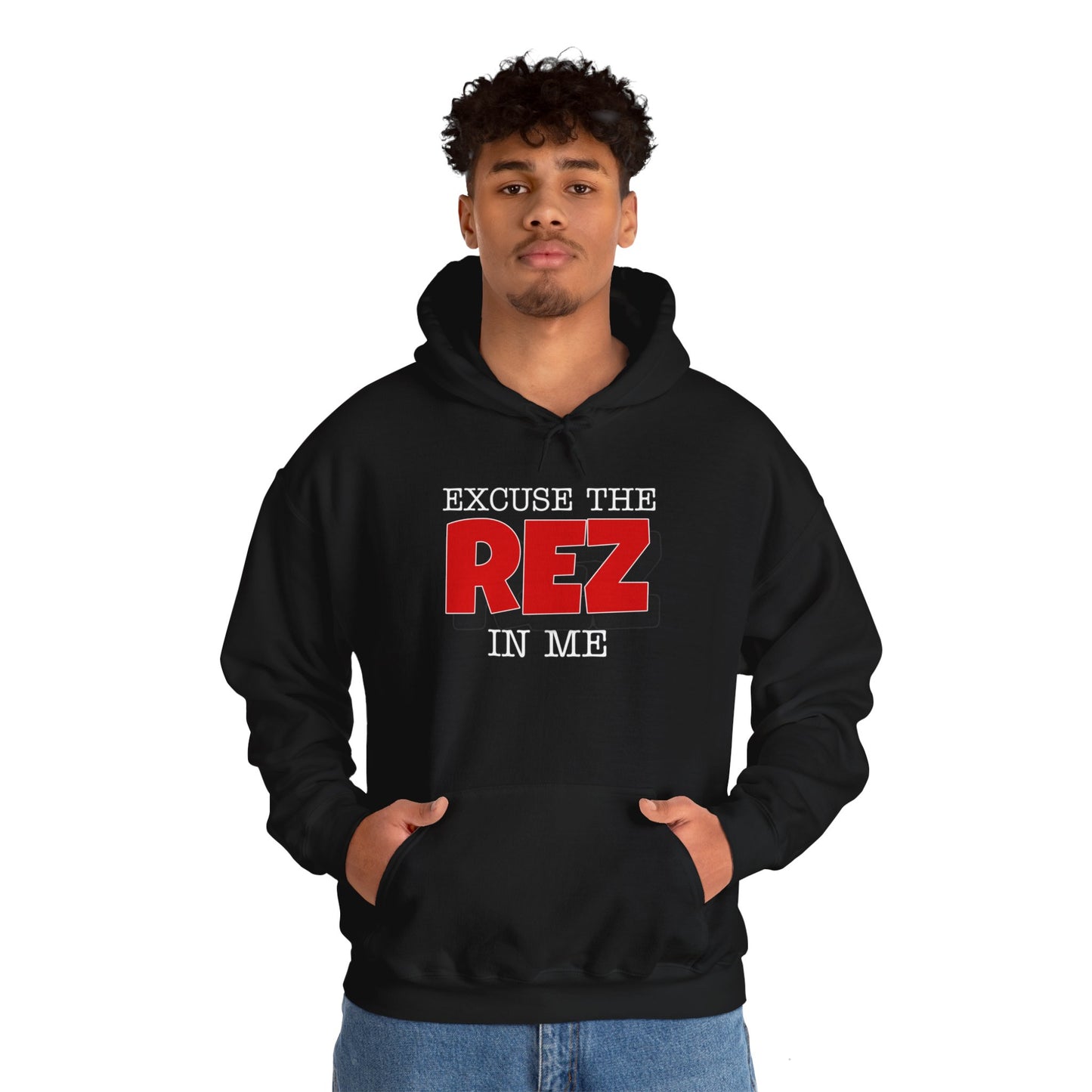 Excuse the rez in me Unisex Heavy Blend™ Hooded Sweatshirt