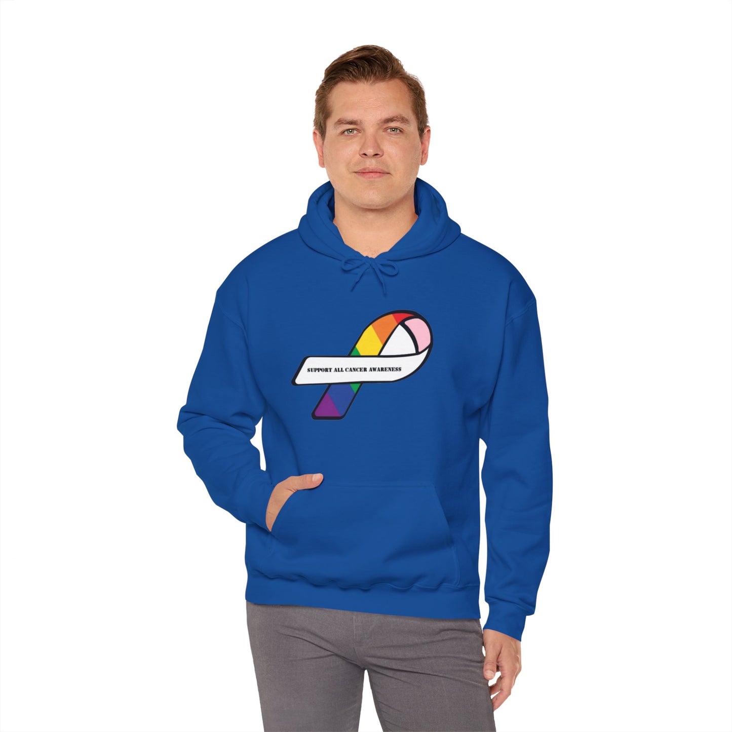 Support all cancer awareness Unisex Heavy Blend™ Hooded Sweatshirt