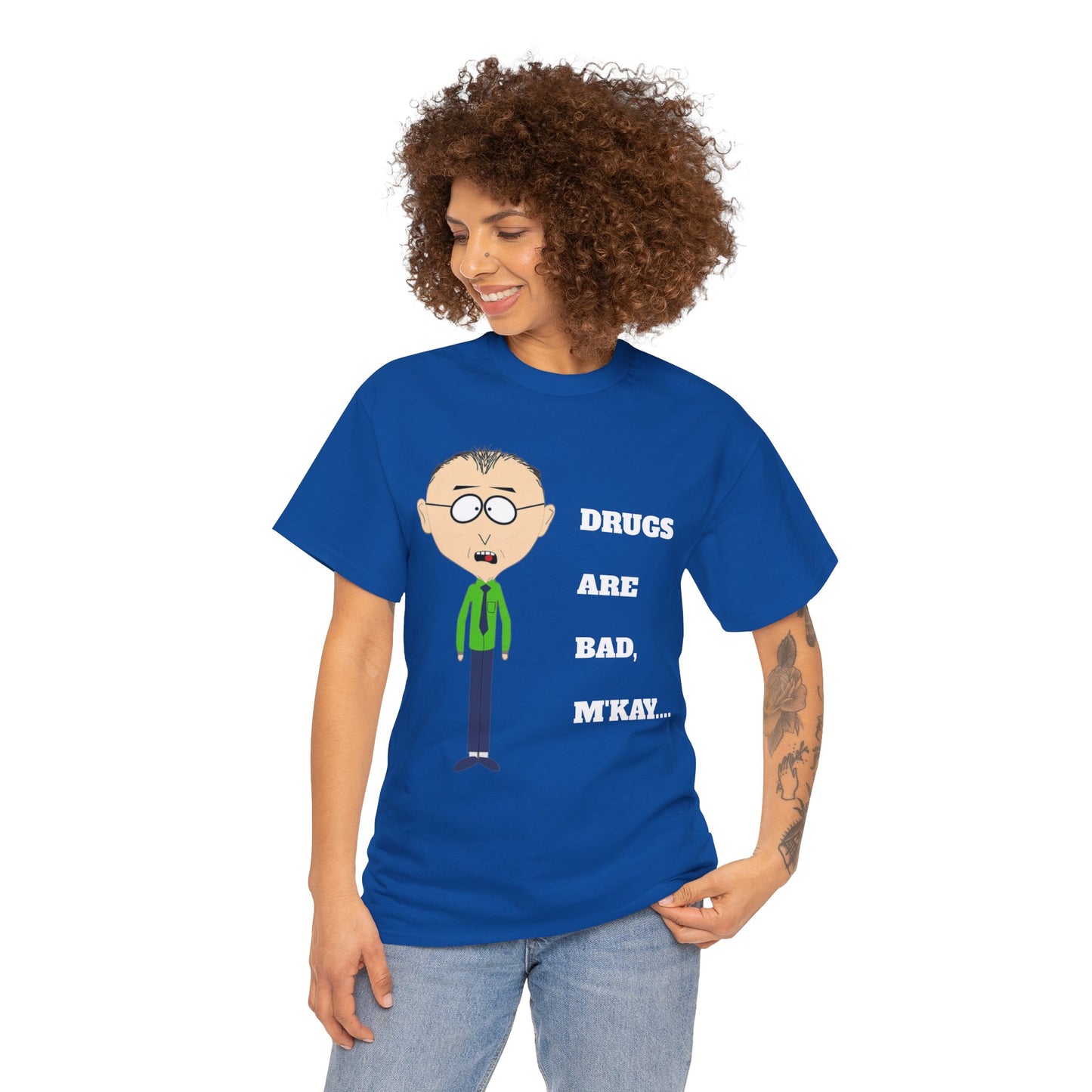 Drugs are bad, m'kay Unisex Heavy Cotton Tee