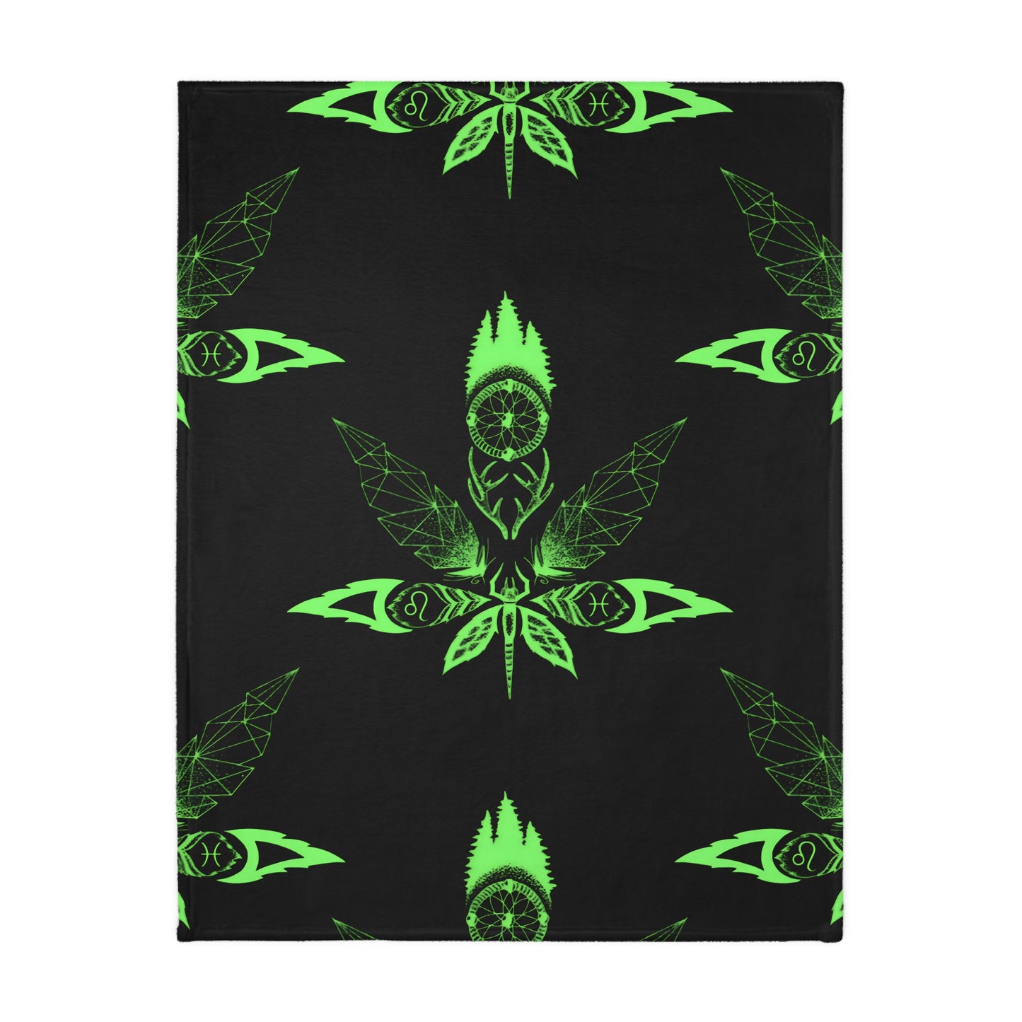 Healing Marijuana Velveteen Microfiber Blanket (Two-sided print)