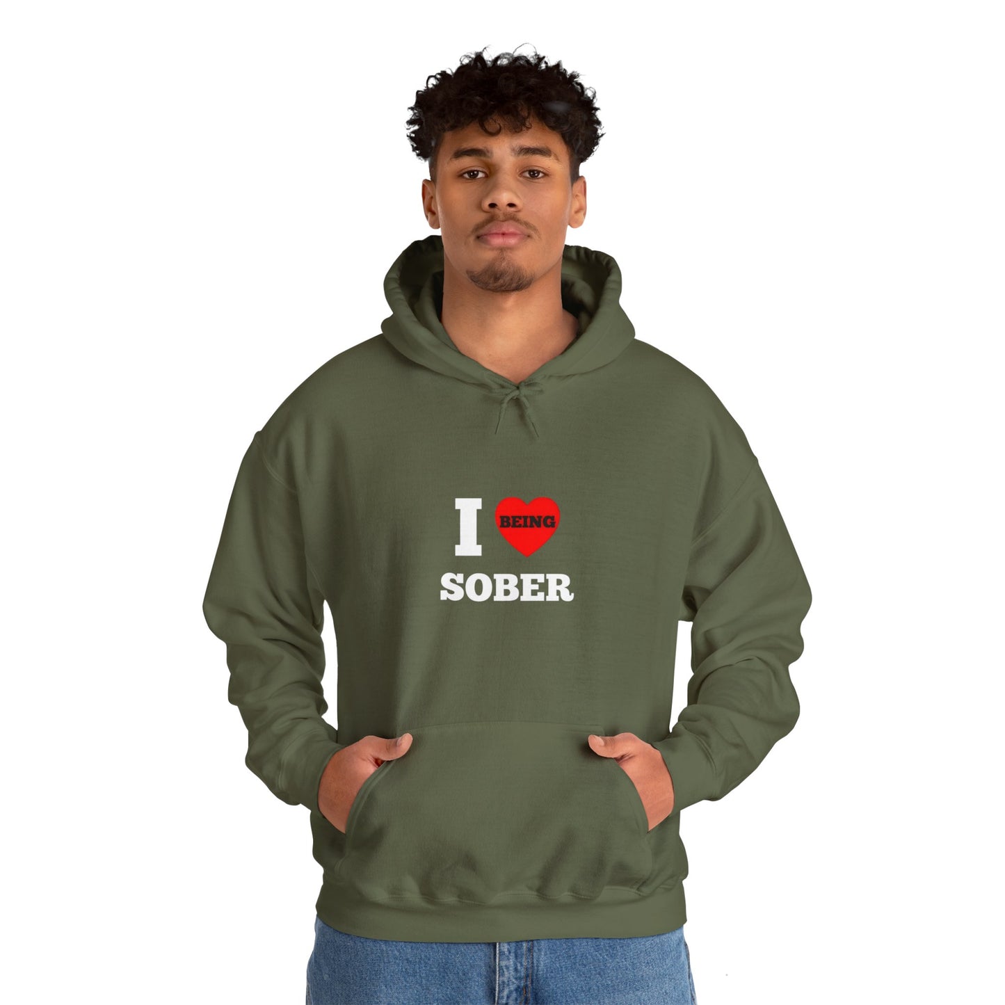I love being sober Unisex Heavy Blend™ Hooded Sweatshirt