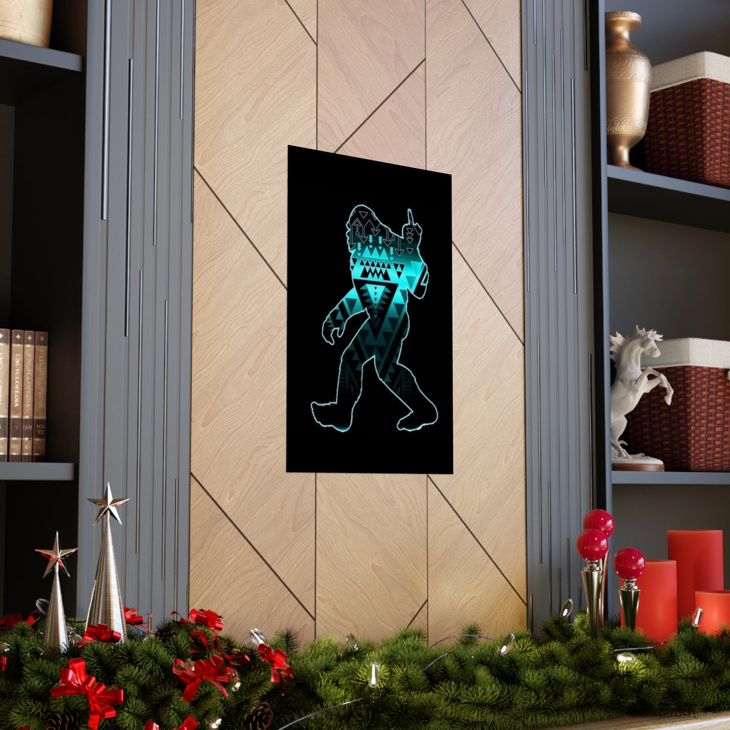 Sasquatch flipping the bird Matte Vertical Posters