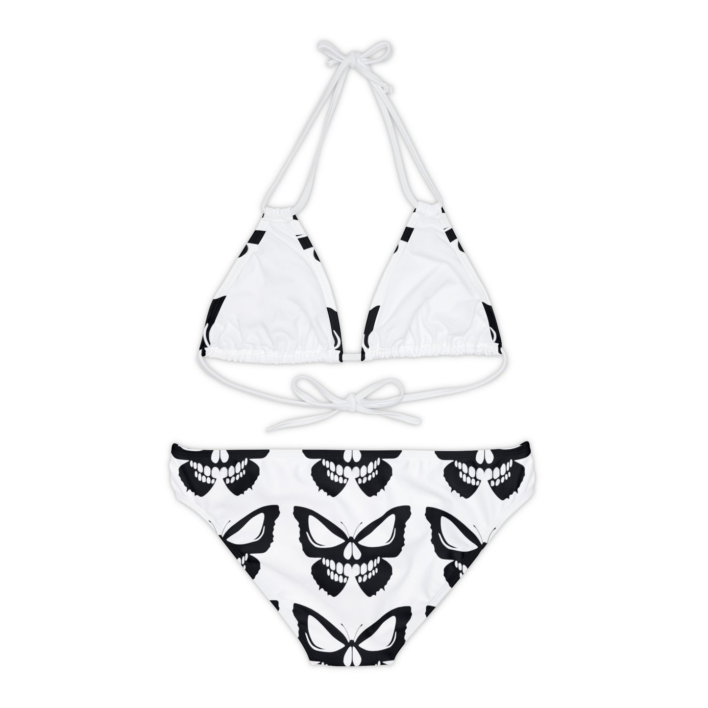 Skull butterfly Strappy Bikini Set (AOP)